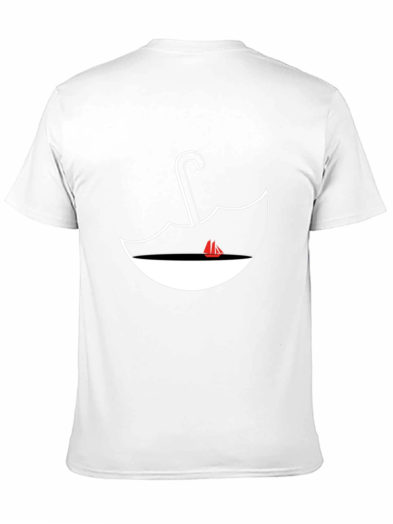 Black Nautical Umbrella Graphic Tee - Black Cotton Comfort view 11