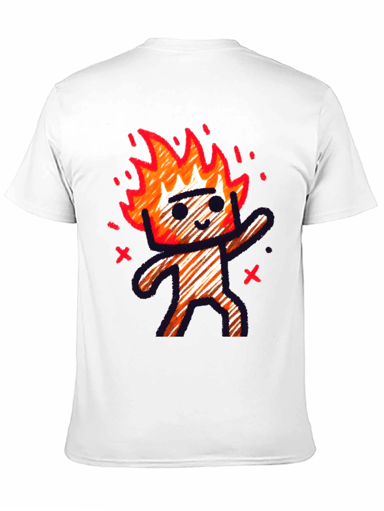 Black Flame Character T-Shirt - Soft Cotton Tee view 11