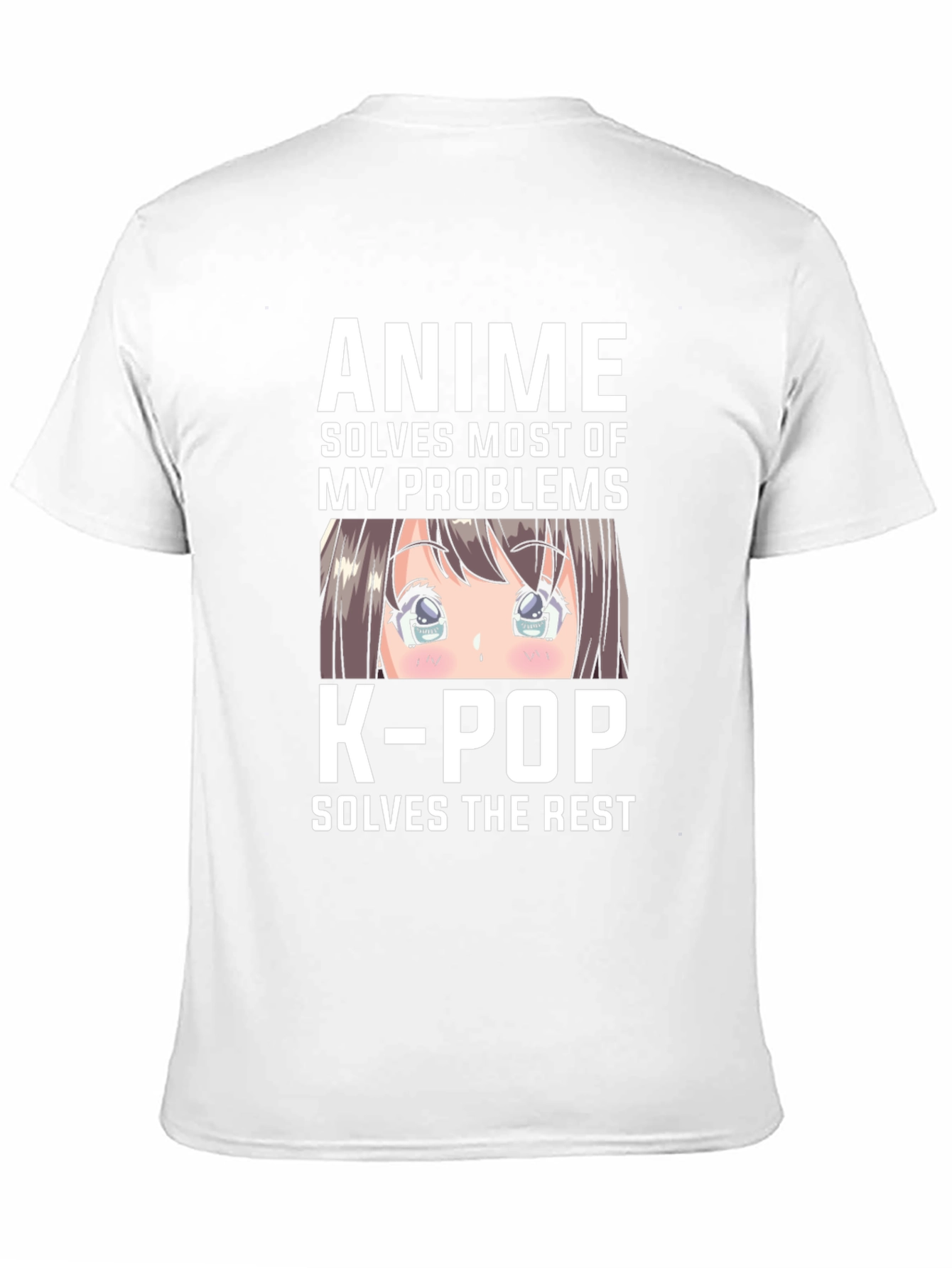 Black Anime & K-Pop Solves My Problems Tee view 11