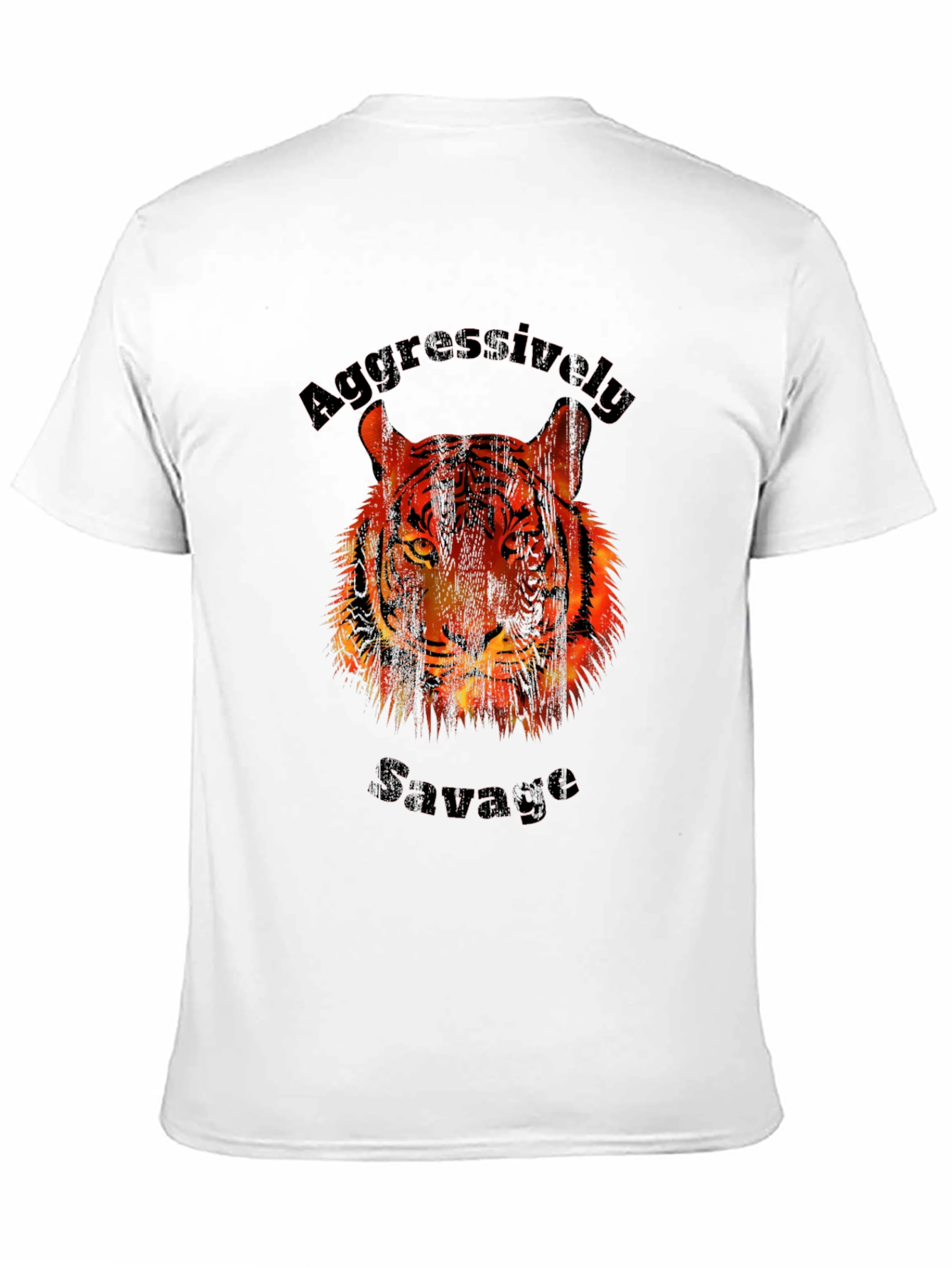 Black Aggressively Savage Tiger Graphic Print T-Shirt view 11