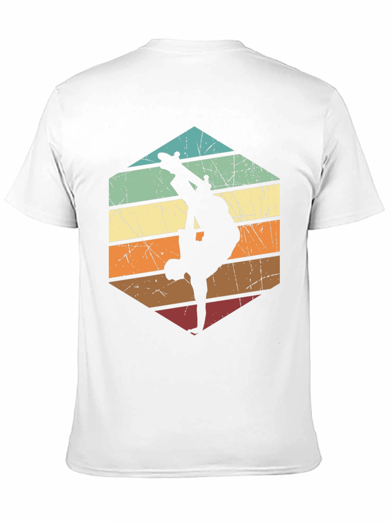 Black Retro Skateboard Silhouette Graphic Tee view 11