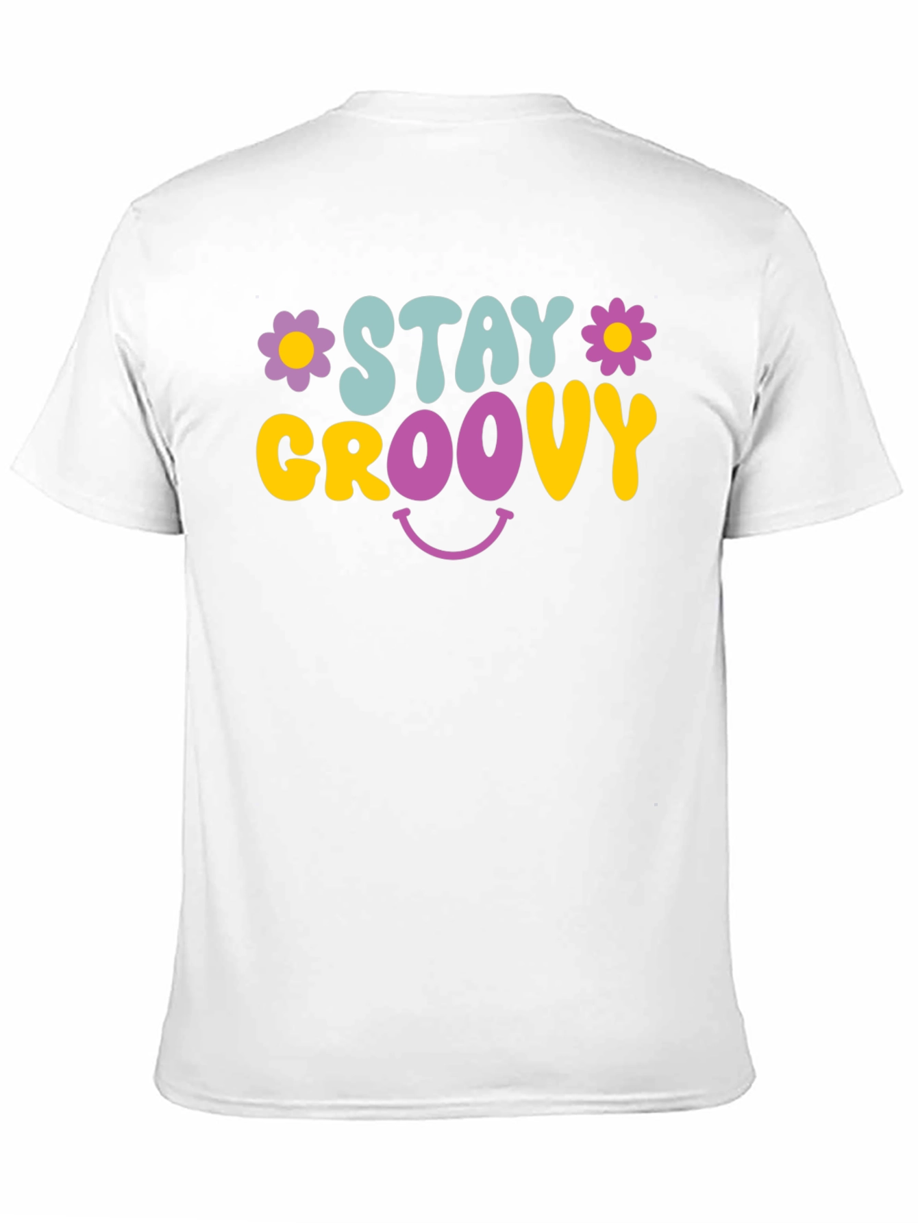 Black Stay Groovy Graphic Tee - Retro Smiley Face T-Shirt view 11