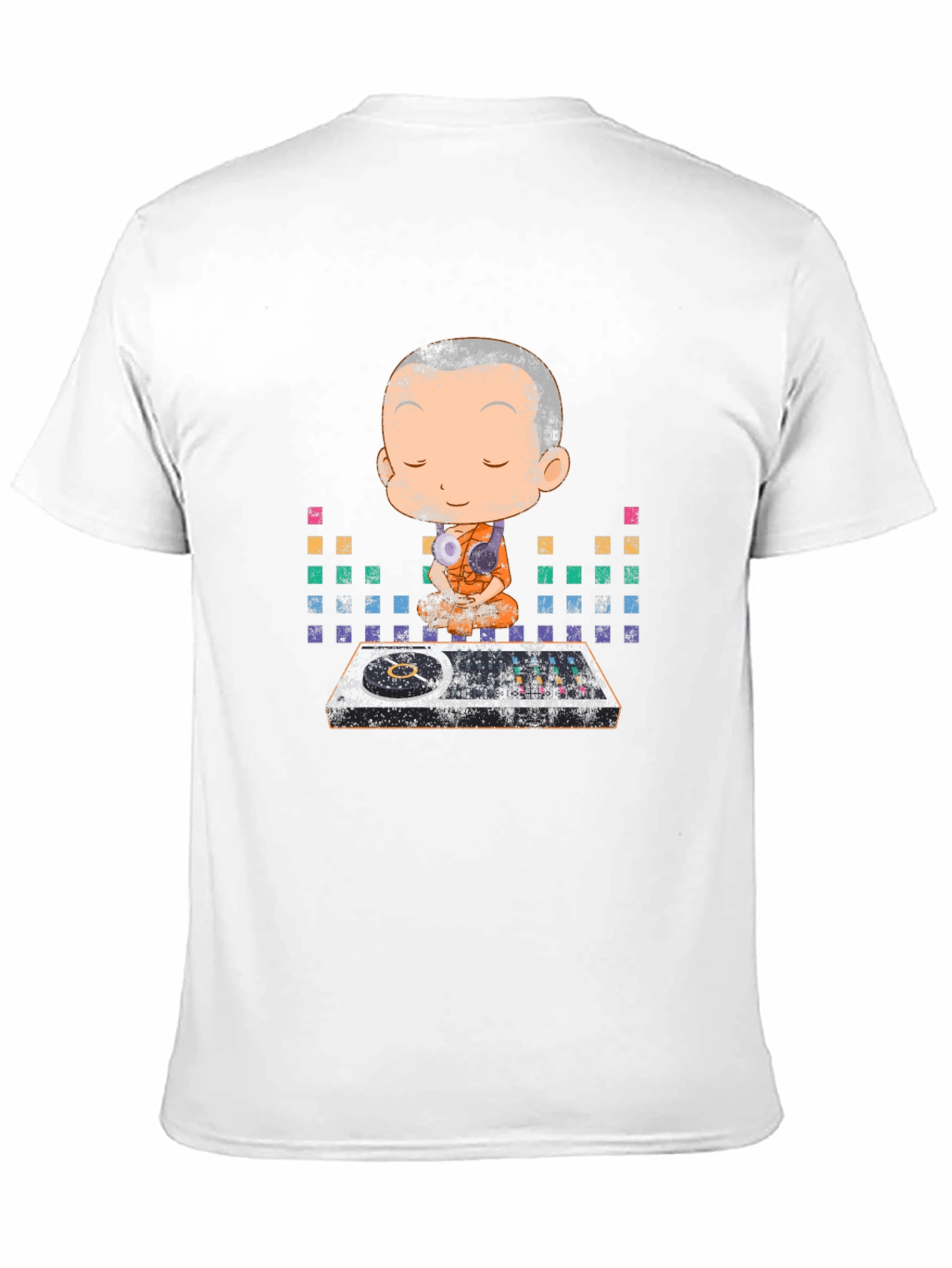 Black Zen DJ Monk Graphic T-Shirt - Meditation & Music view 11