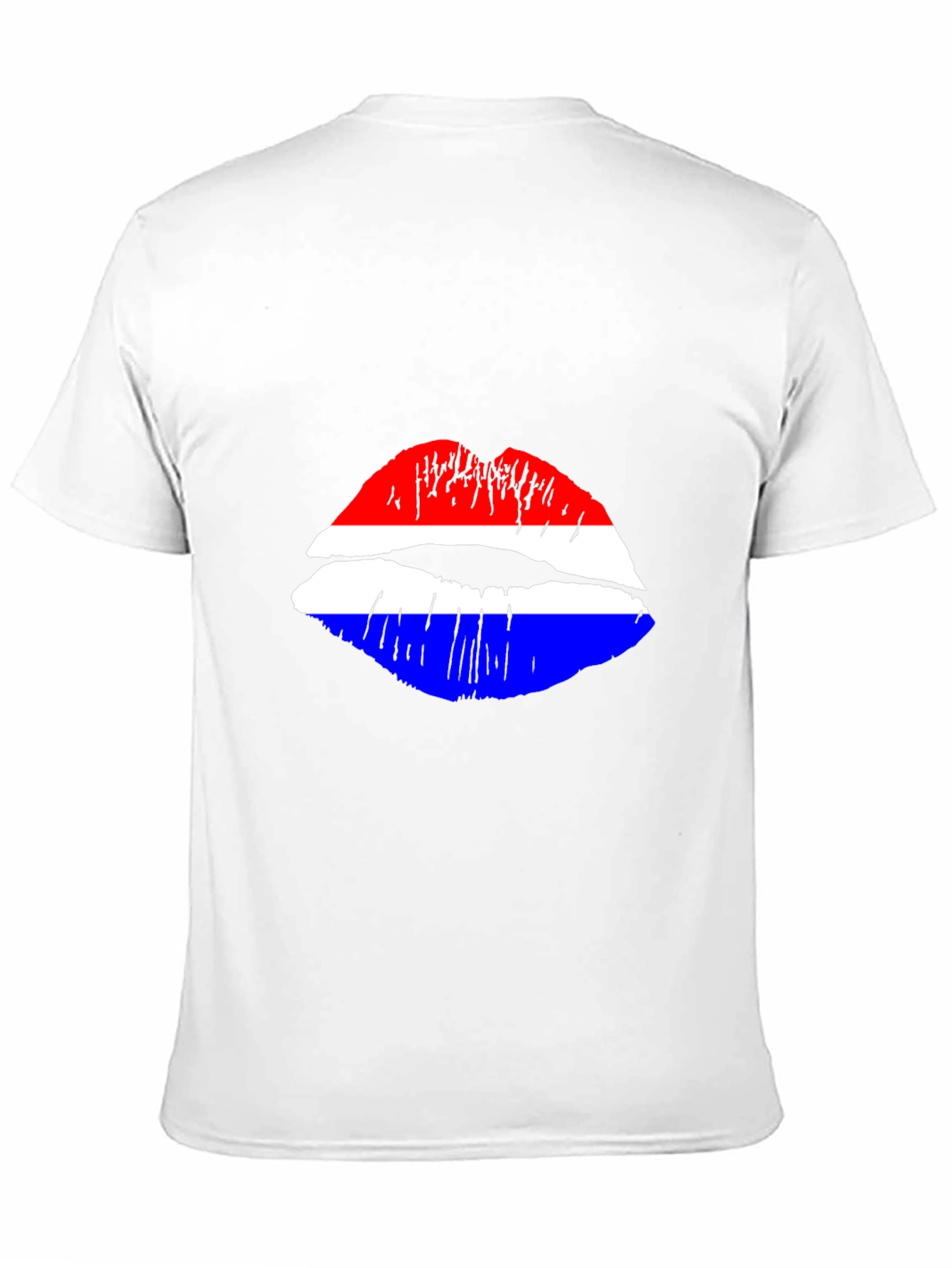 Black Lip Print Graphic Tee - Red White and Blue view 11