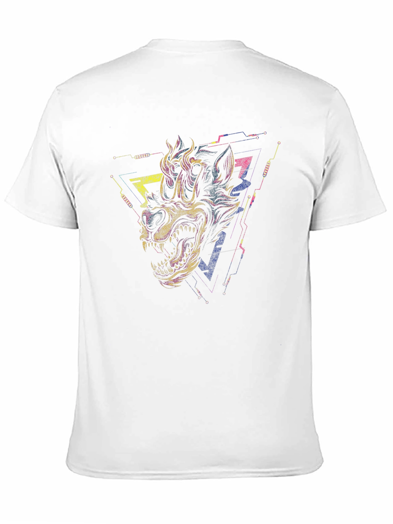 Black Cyberpunk Wolf Graphic Tee - Black view 11