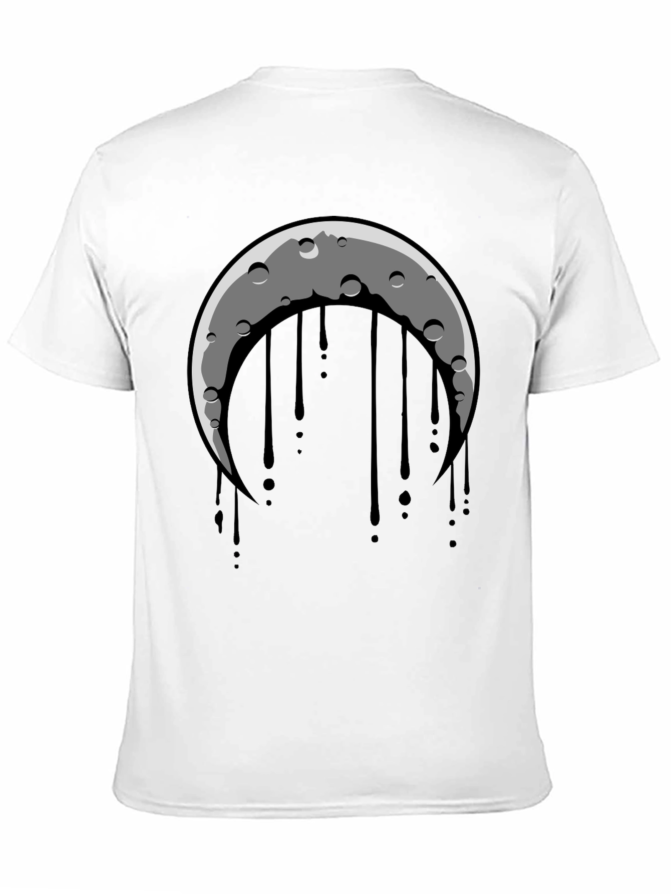 Black Crescent Moon Dripping Graphic Tee - Black view 11