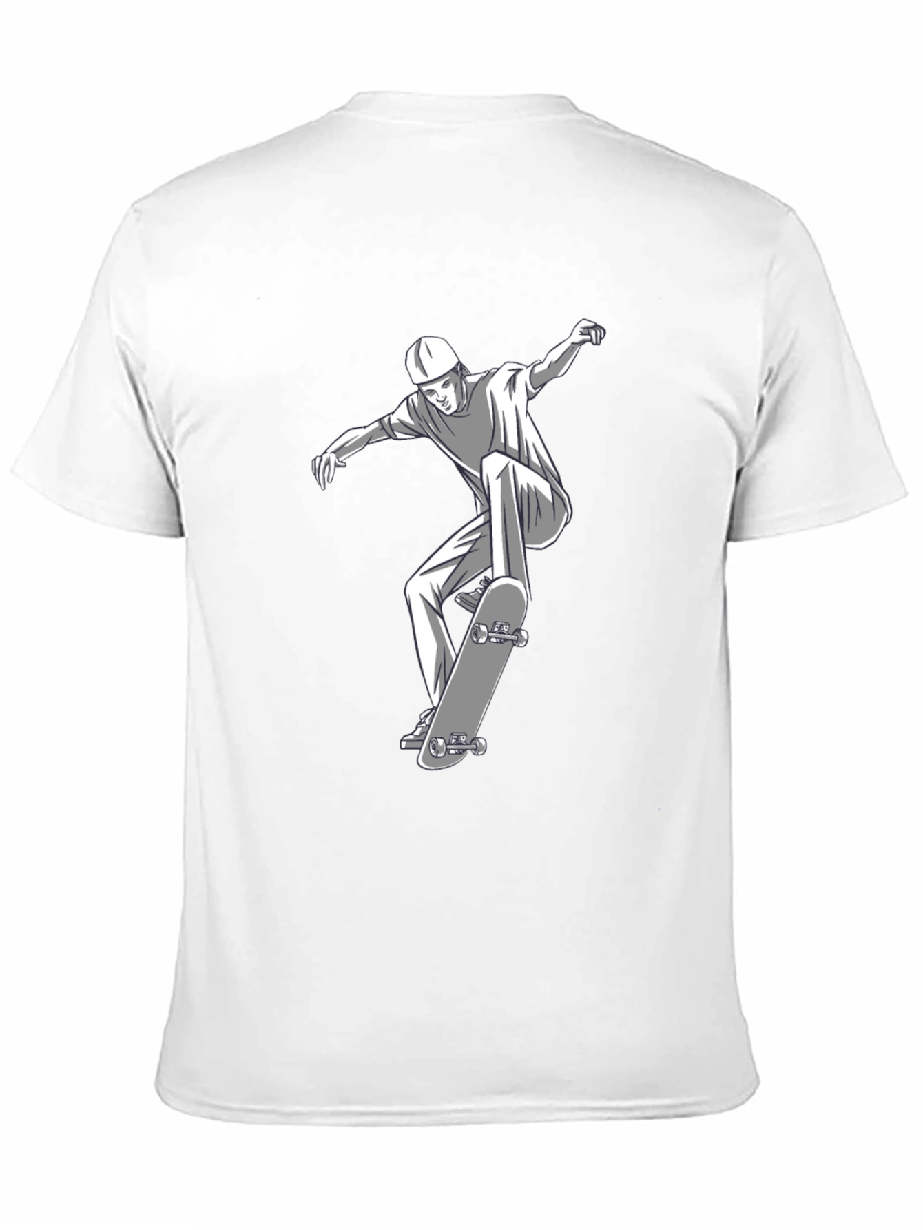 Black Skateboarding Graphic Tee - Black Cotton T-Shirt view 11