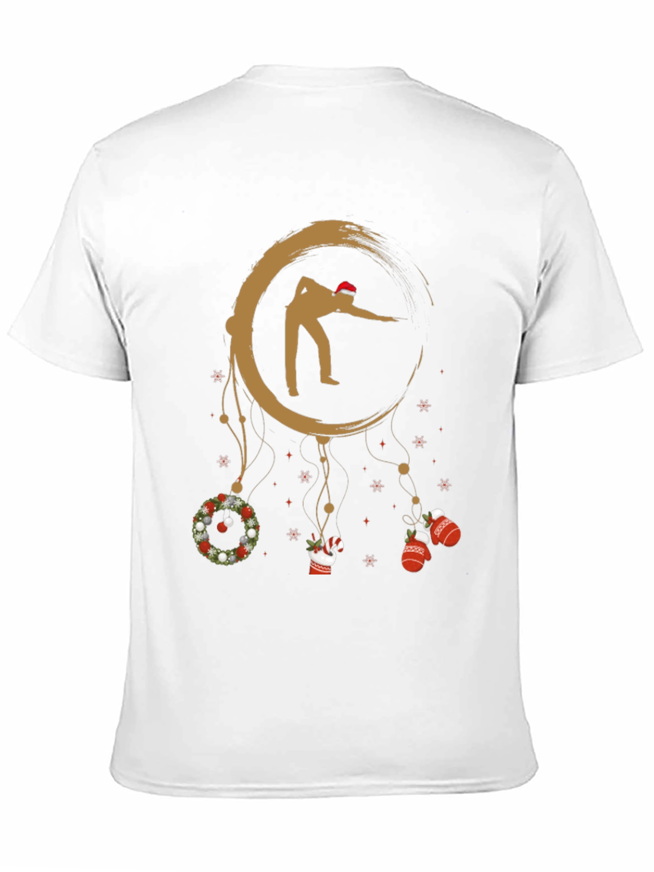 Black Festive Billiards T-Shirt - Christmas Dreamcatcher Design view 11