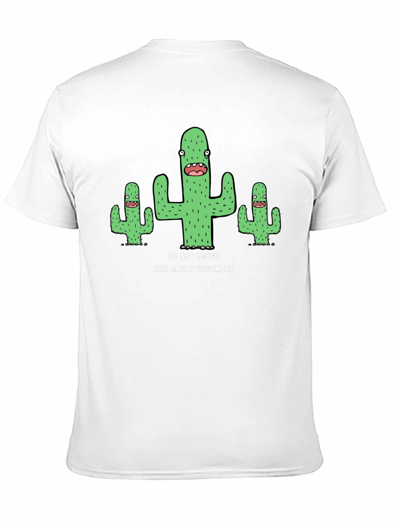 Black Funny "Angry Cucumber" Graphic Print Black T-Shirt view 11