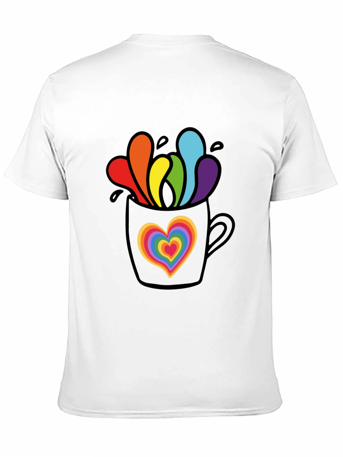Black Rainbow Heart Mug Graphic Tee view 11