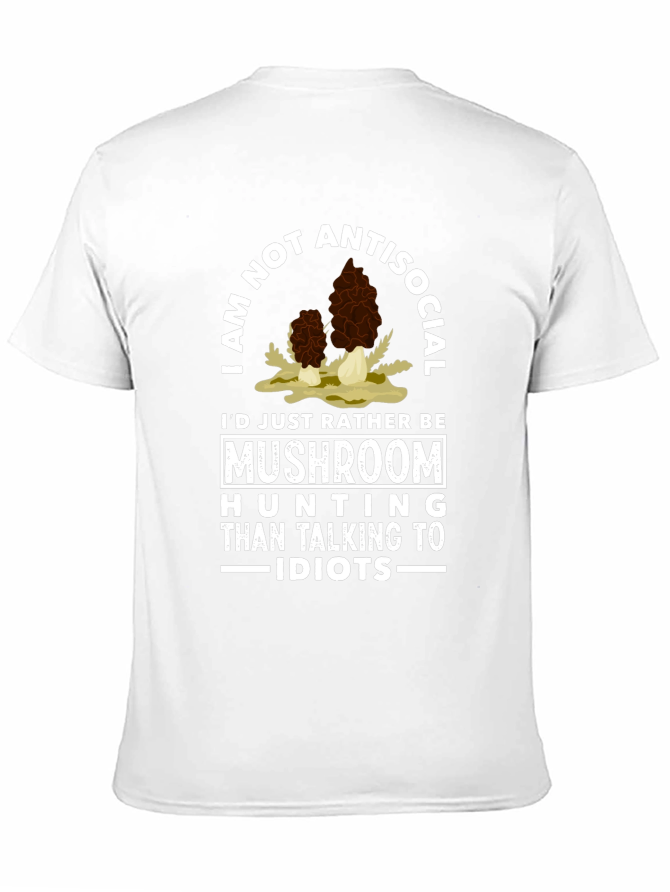 Black I'd Rather Be Mushroom Hunting T-Shirt view 11