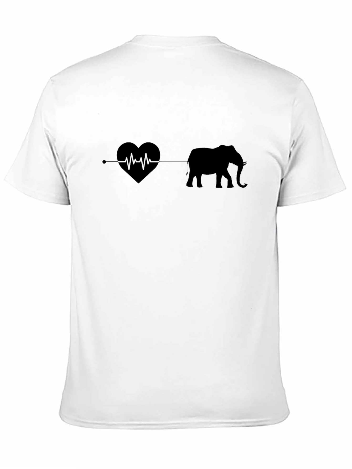 Black Elephant Heartbeat T-Shirt - Black view 11