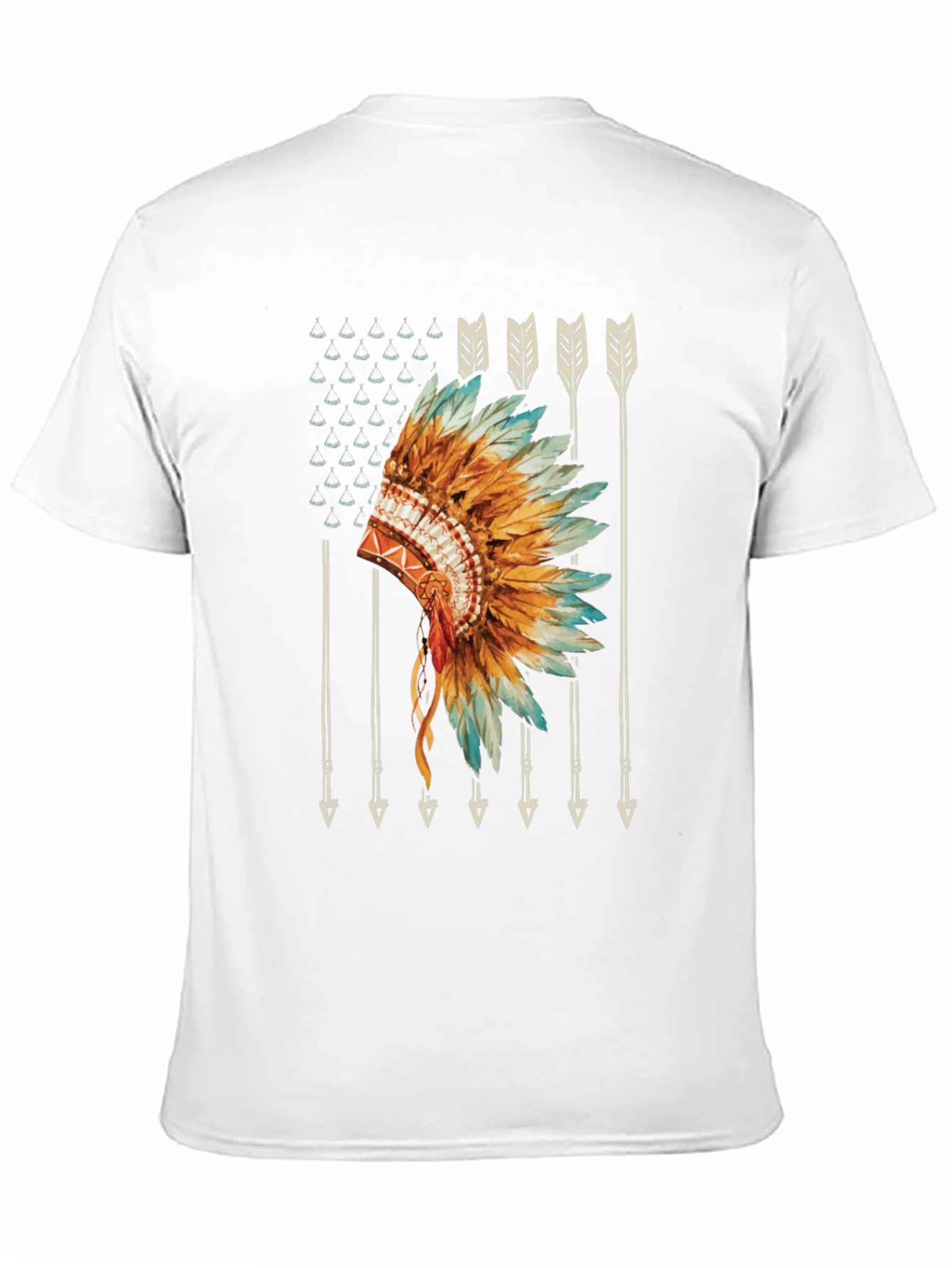 Black Native American Headdress Graphic Tee view 11