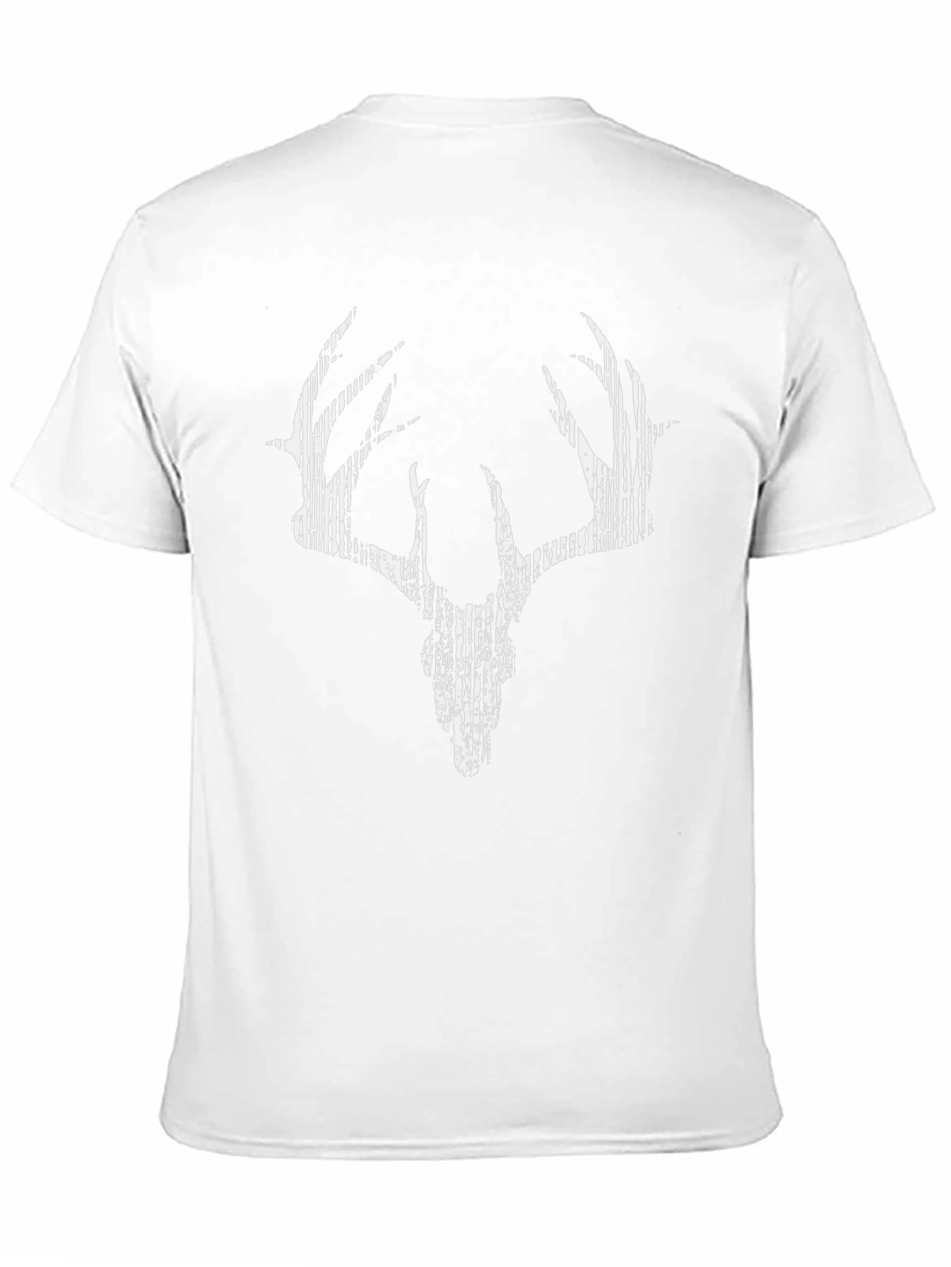 Black Graphic Deer Skull Print Tee - Casual Black T-Shirt view 11
