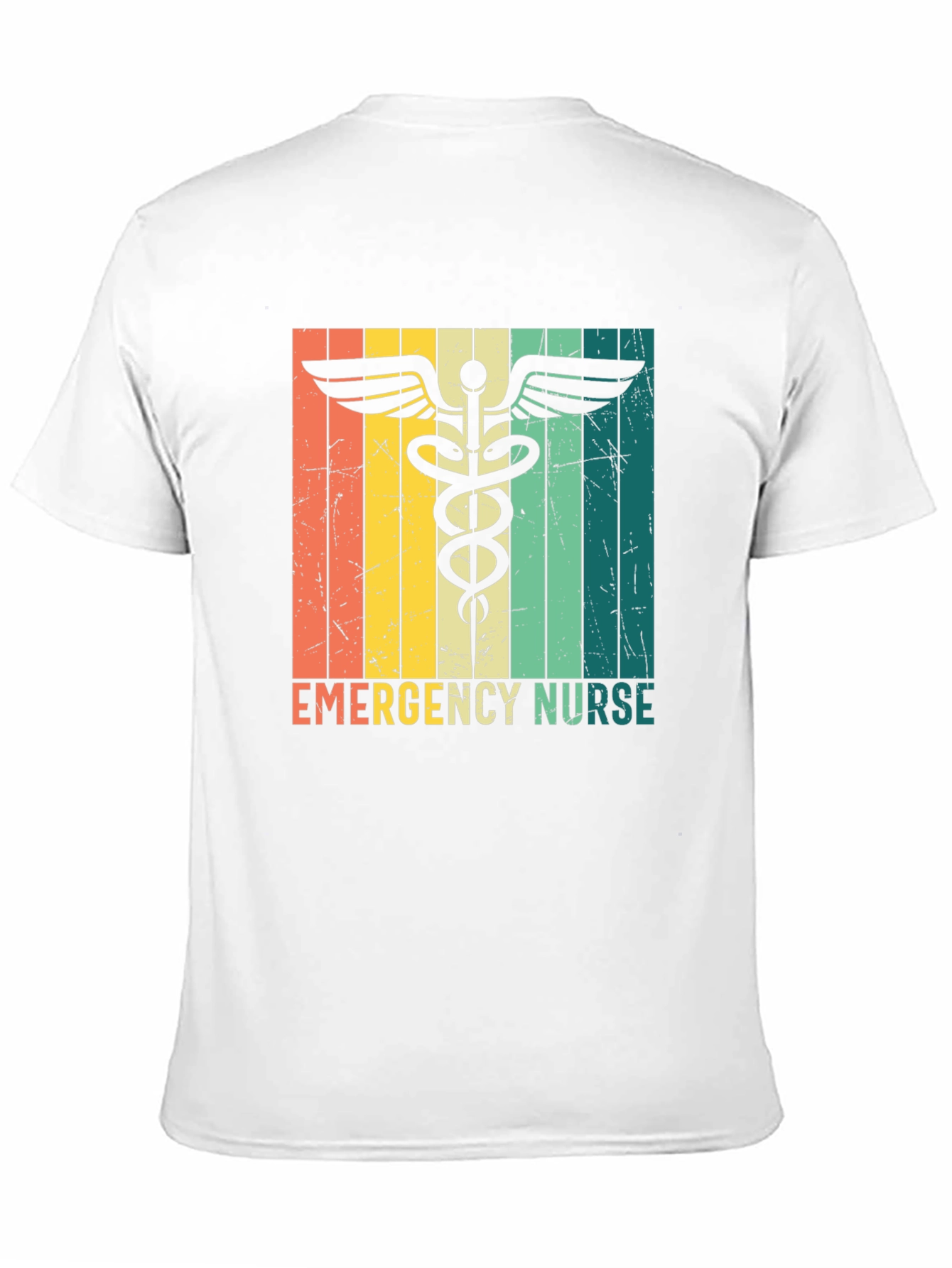 Black Emergency Nurse Retro T-Shirt view 11