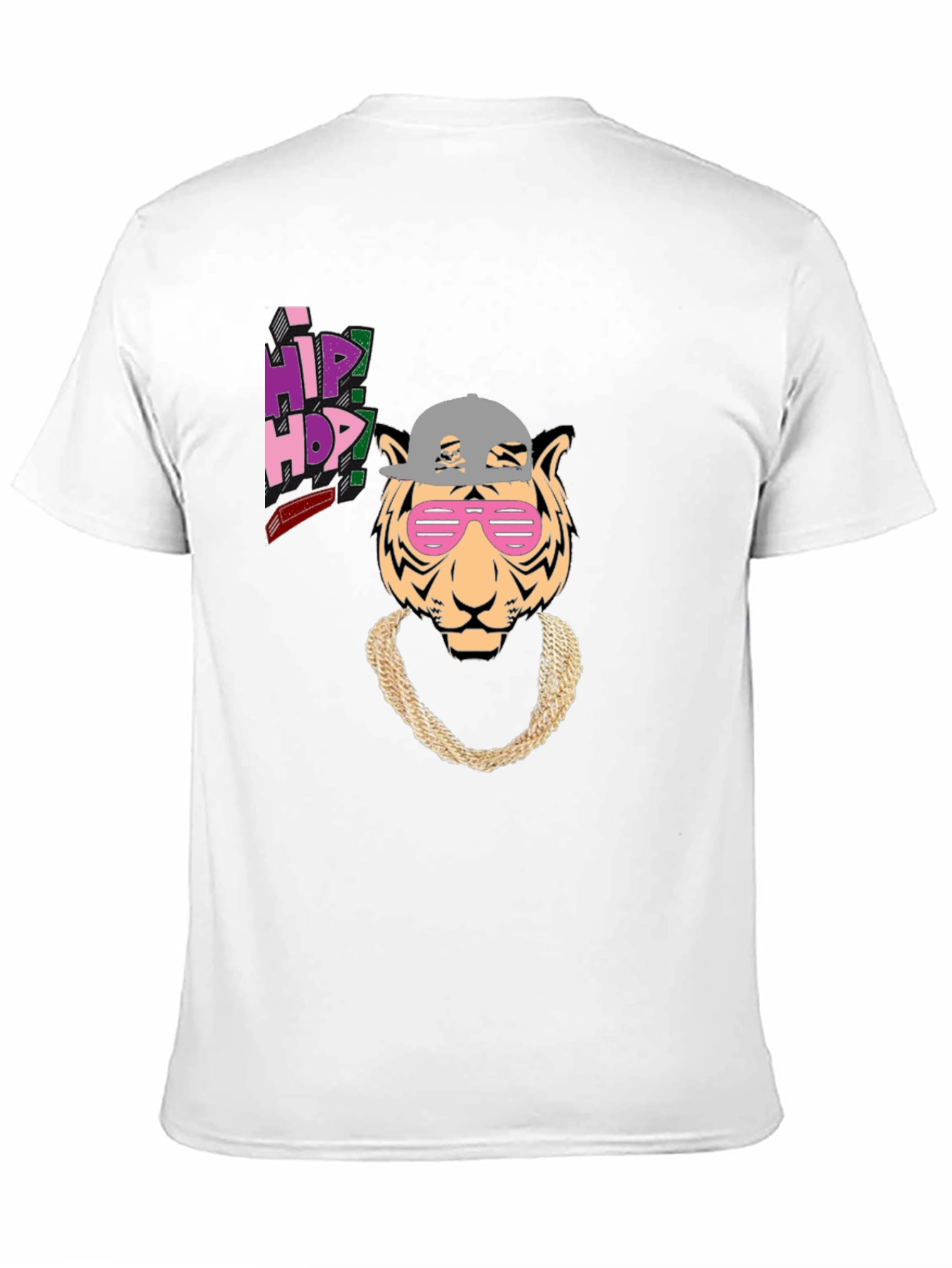 Black Hip Hop Tiger Graphic Tee - Black Cotton T-Shirt view 11
