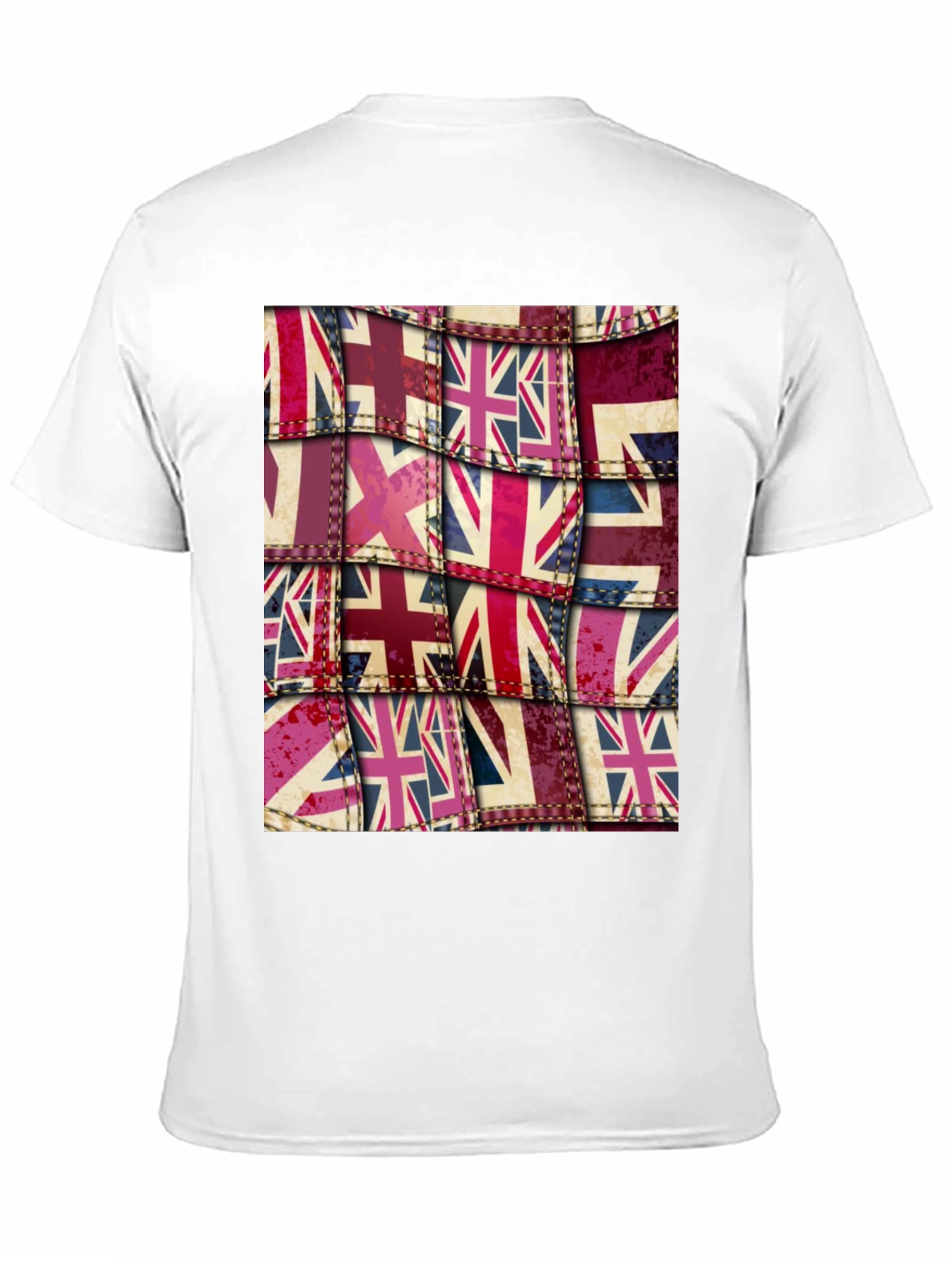 Black Union Jack Flag Patchwork Graphic Tee view 11