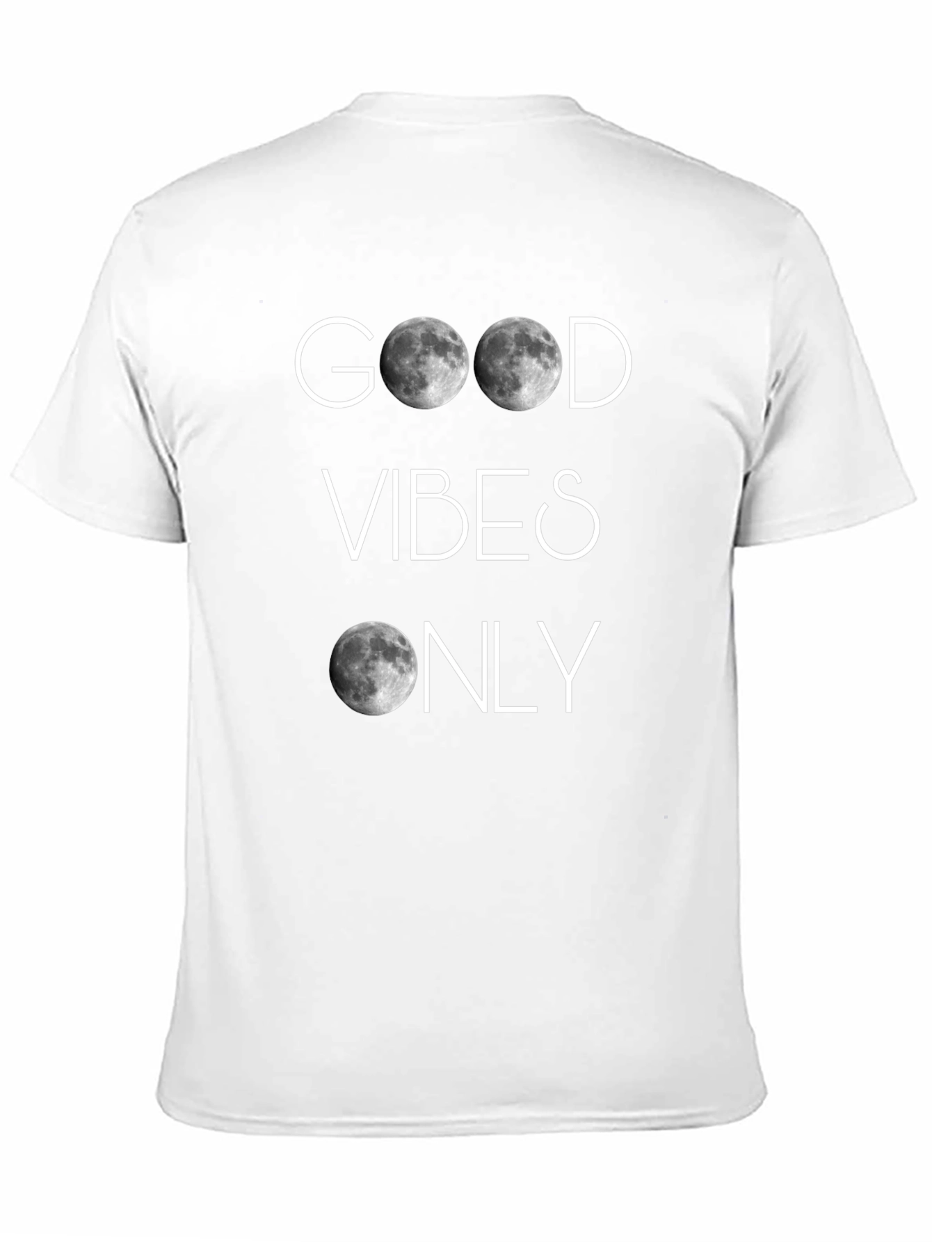 Black Good Vibes Only Moon T-Shirt view 11