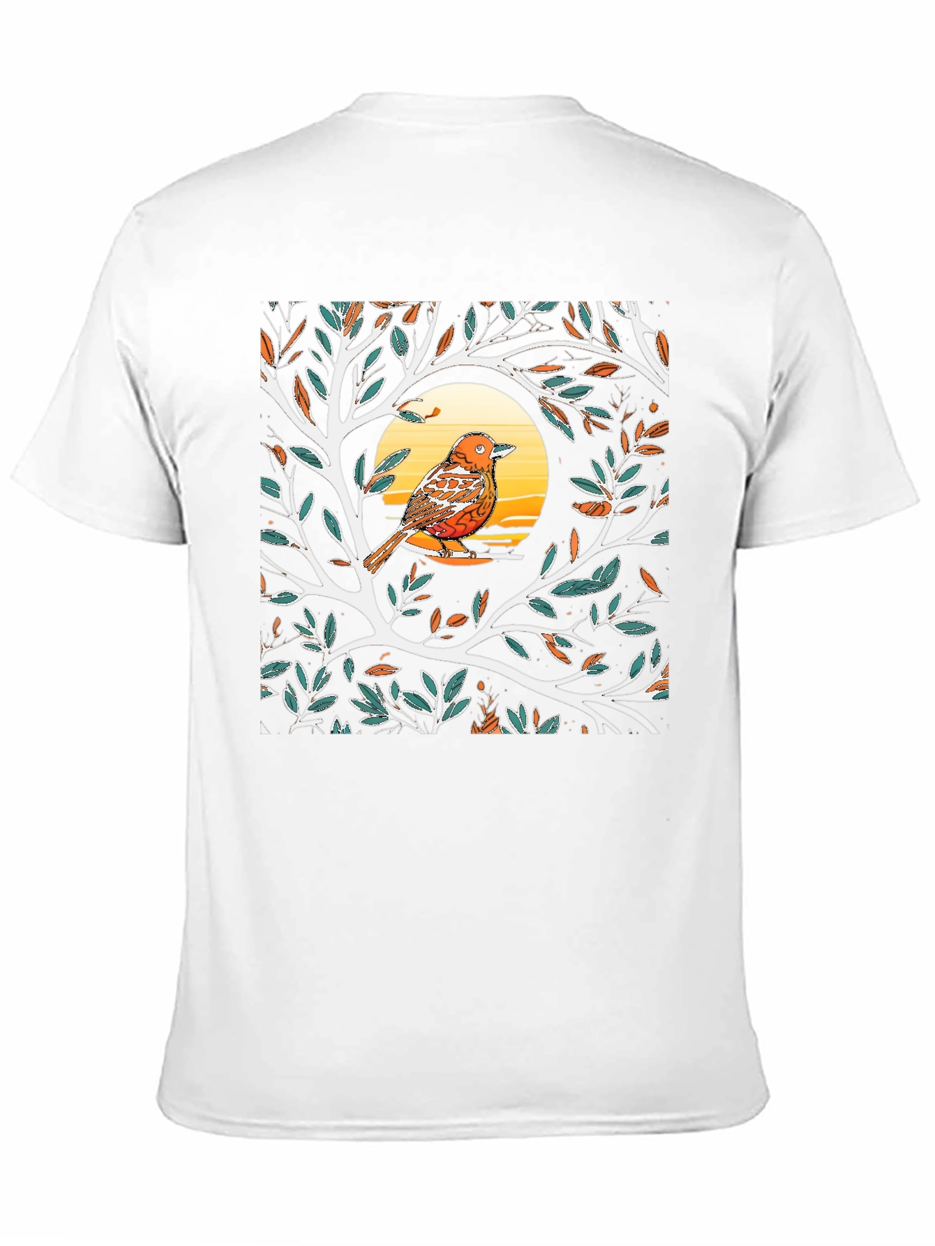 Black Bird on Branch Graphic Tee - Black Casual T-Shirt view 11