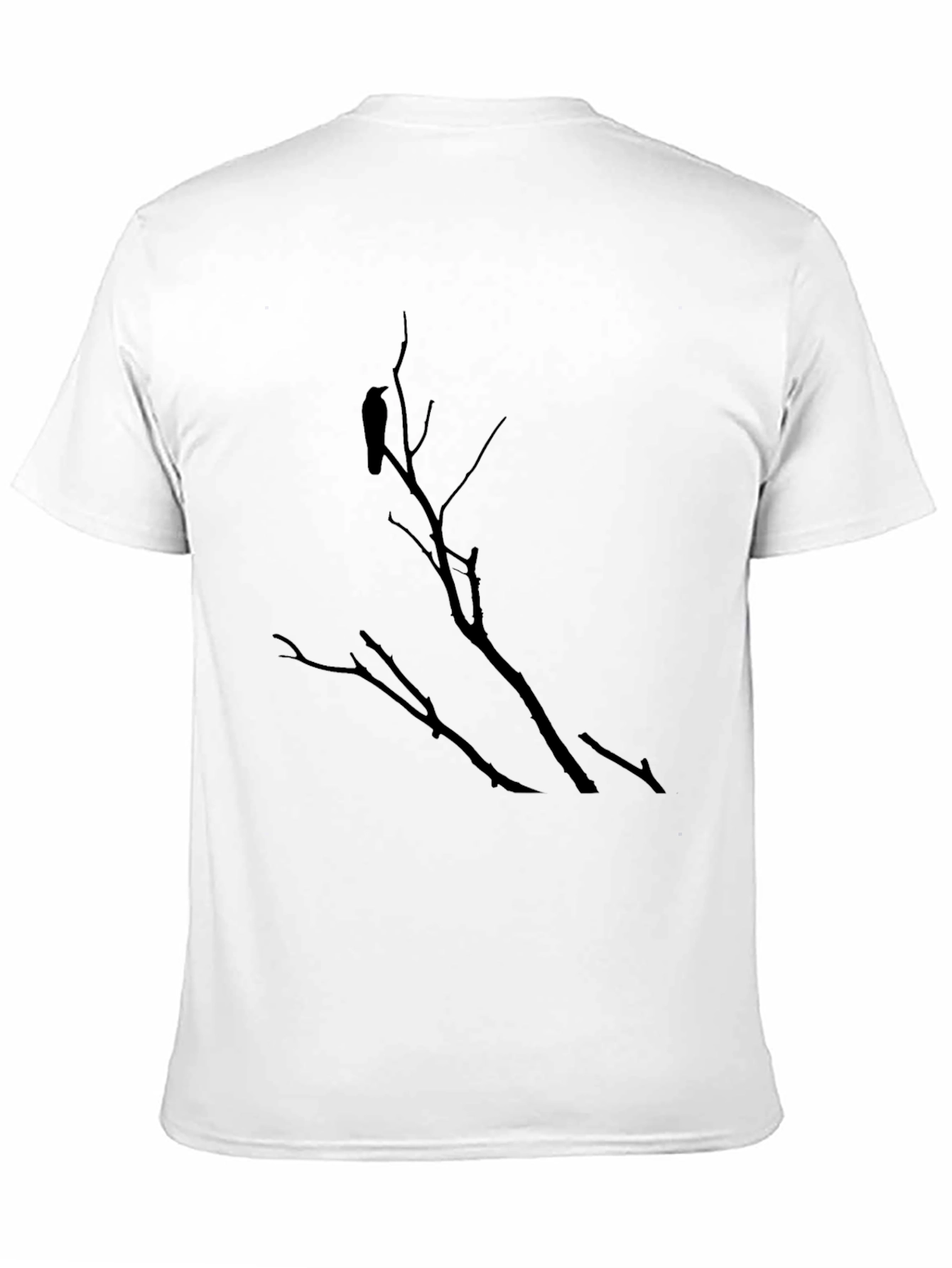 Black Raven on Branch Black Graphic Tee view 11