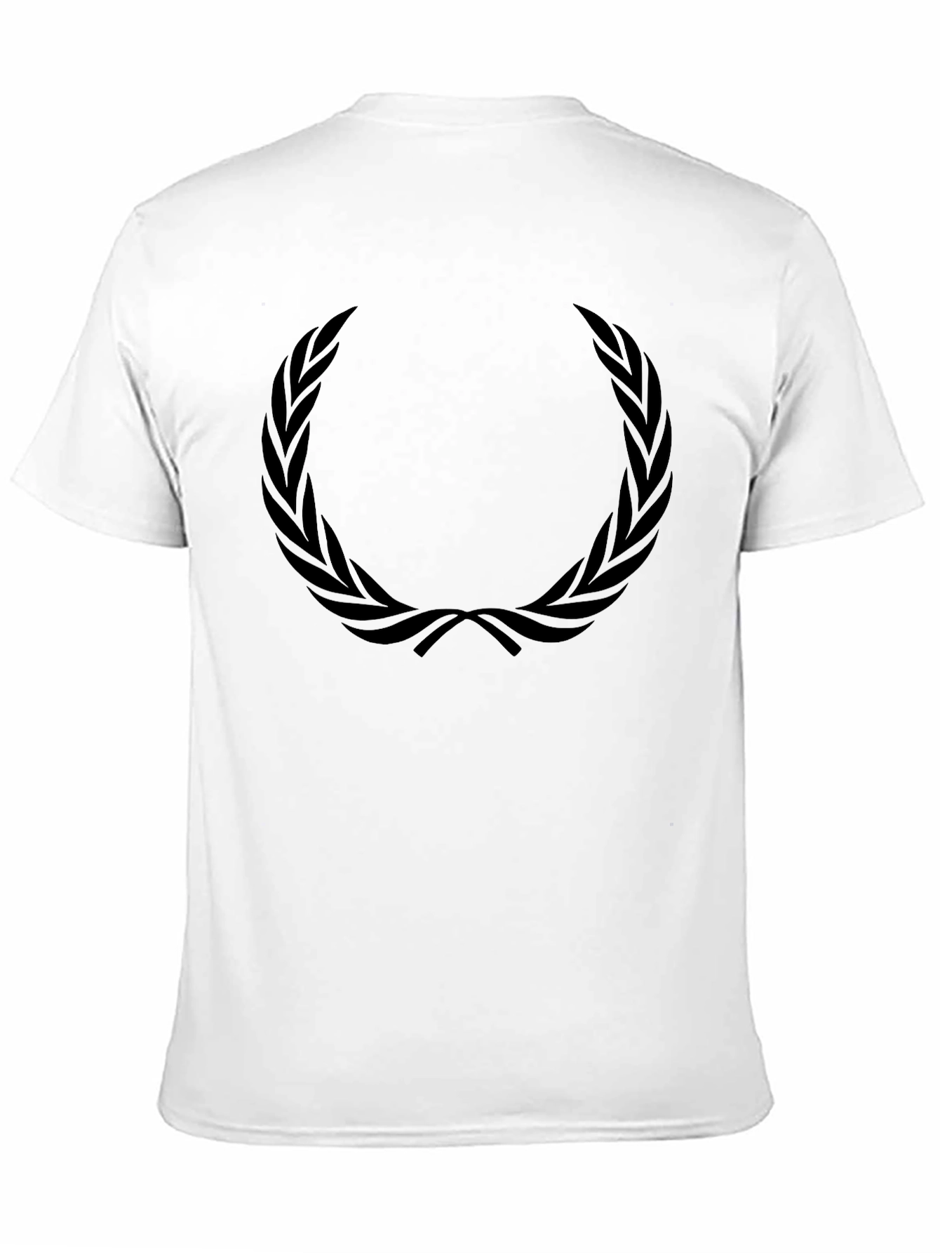 Black Men's Black T-Shirt with Laurel Wreath Graphic view 11