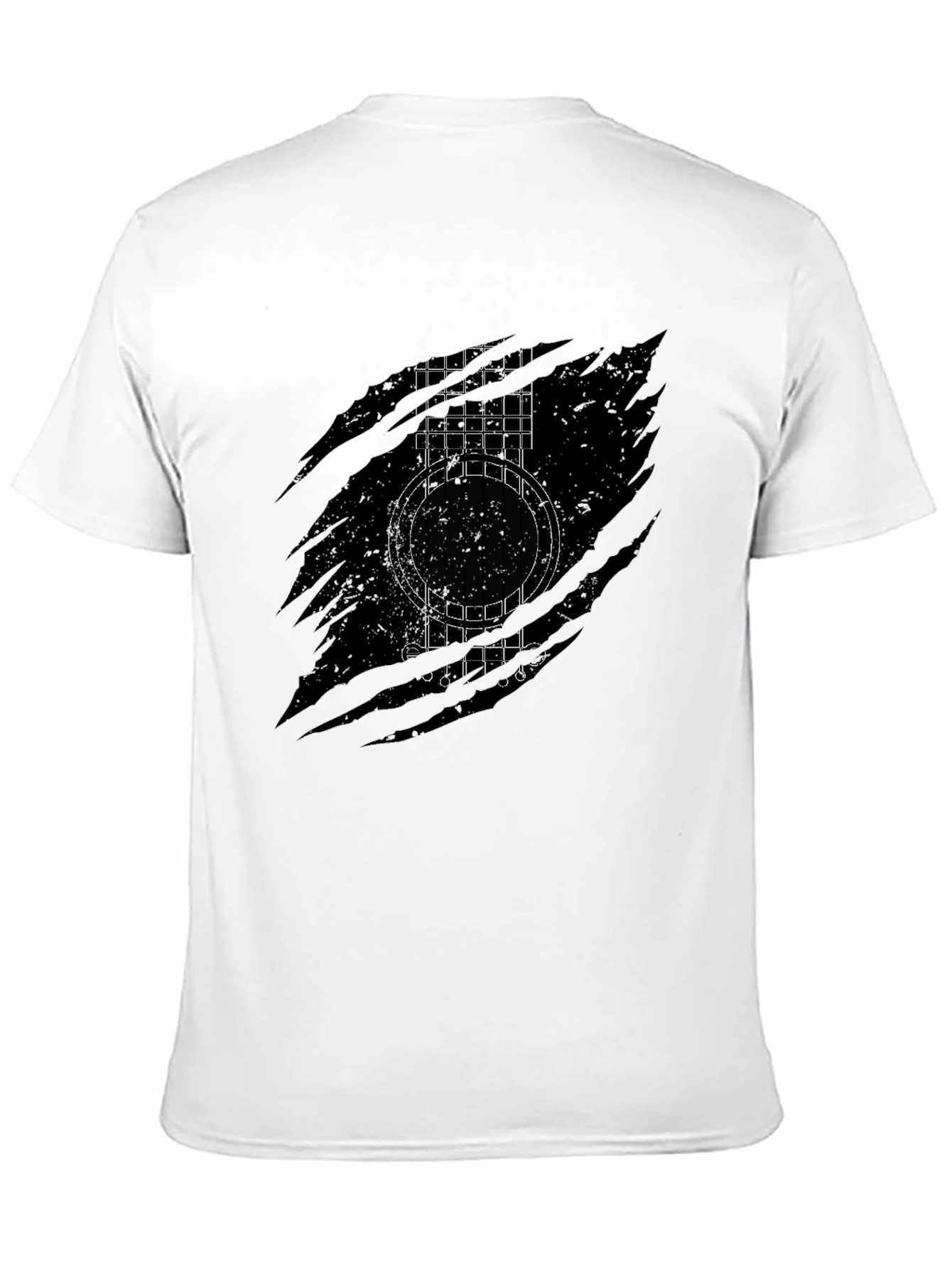 Black Guitar Graphic Black T-Shirt view 11