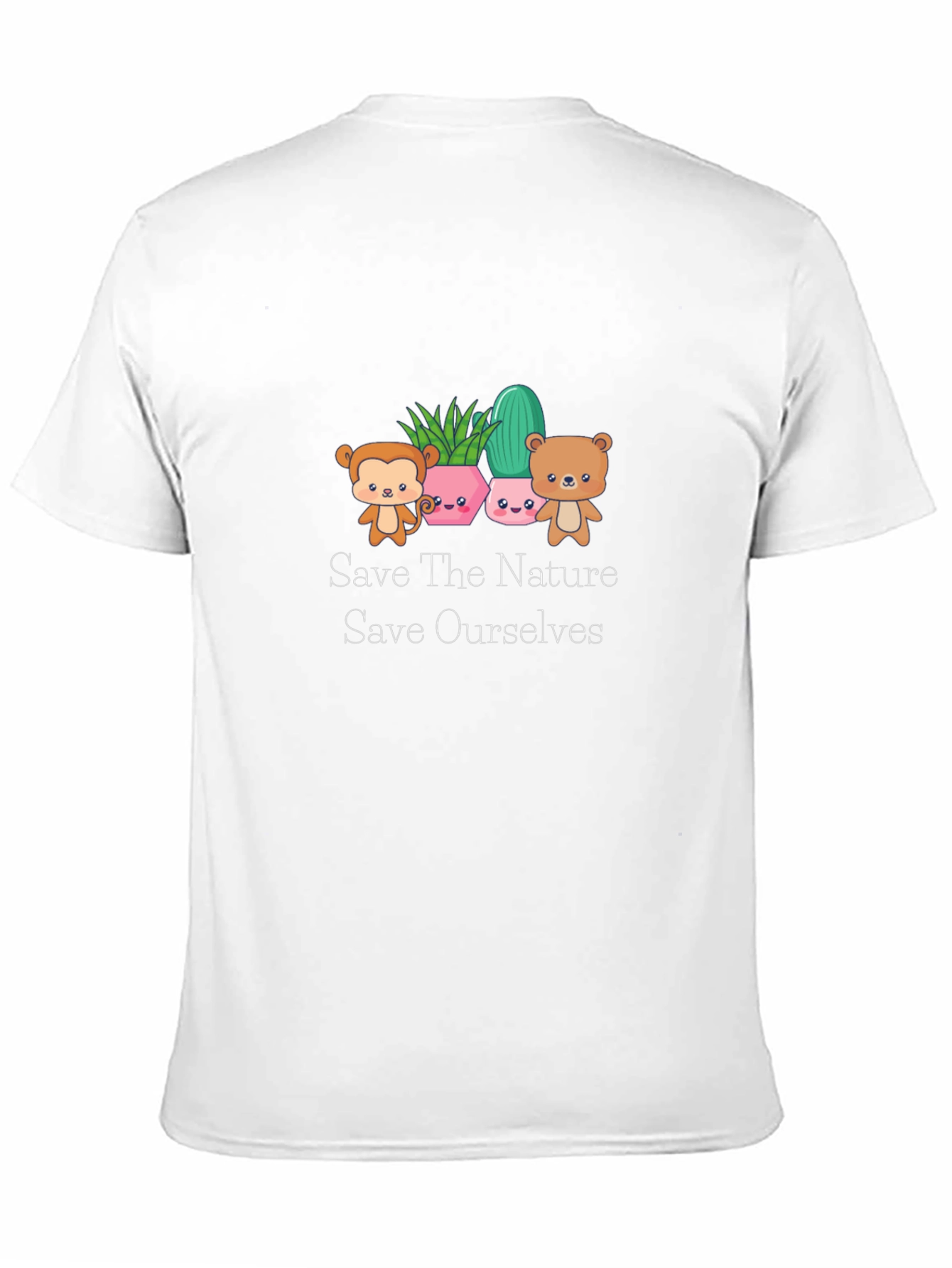 Black Cute 'Save The Nature' Black T-Shirt view 11