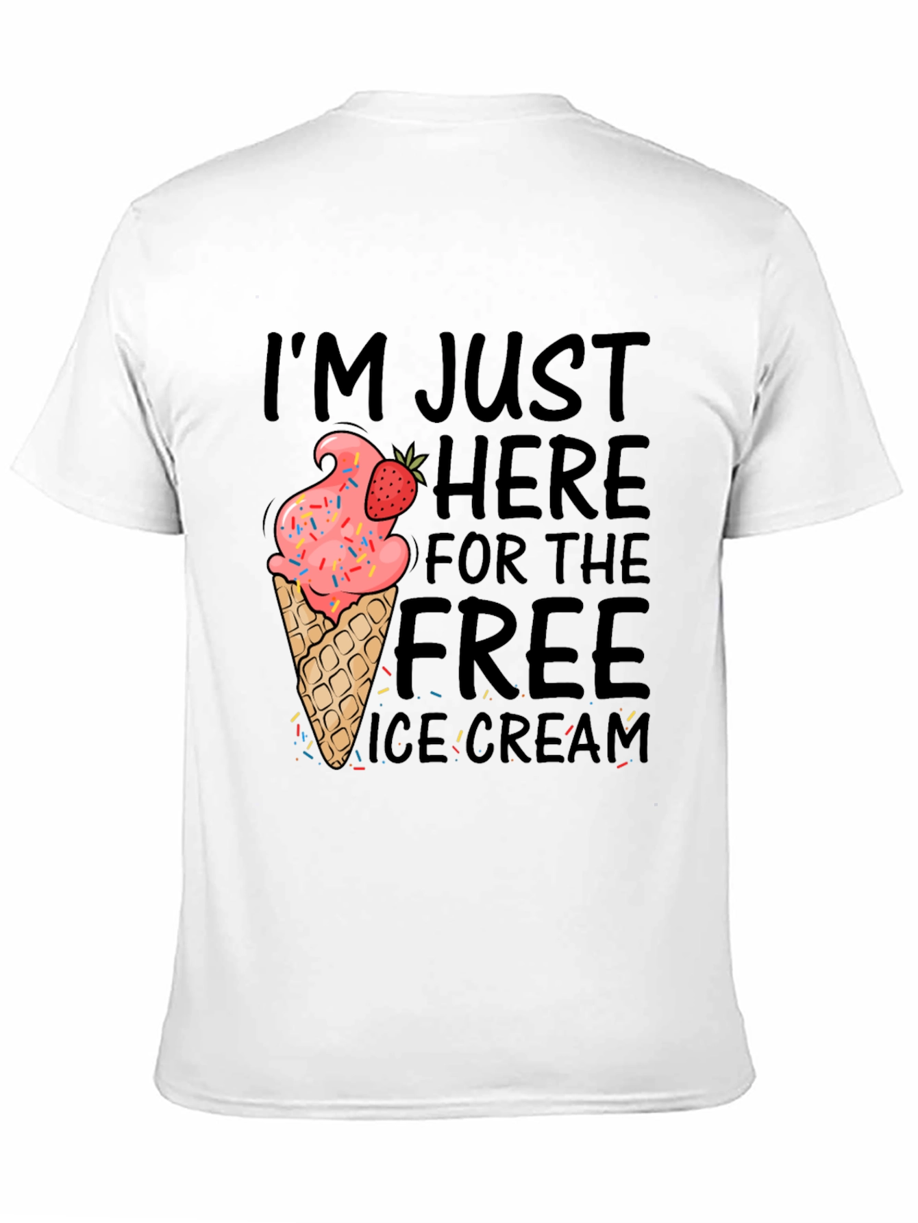 Black Free Ice Cream T-Shirt Funny Novelty Graphic Tee view 11