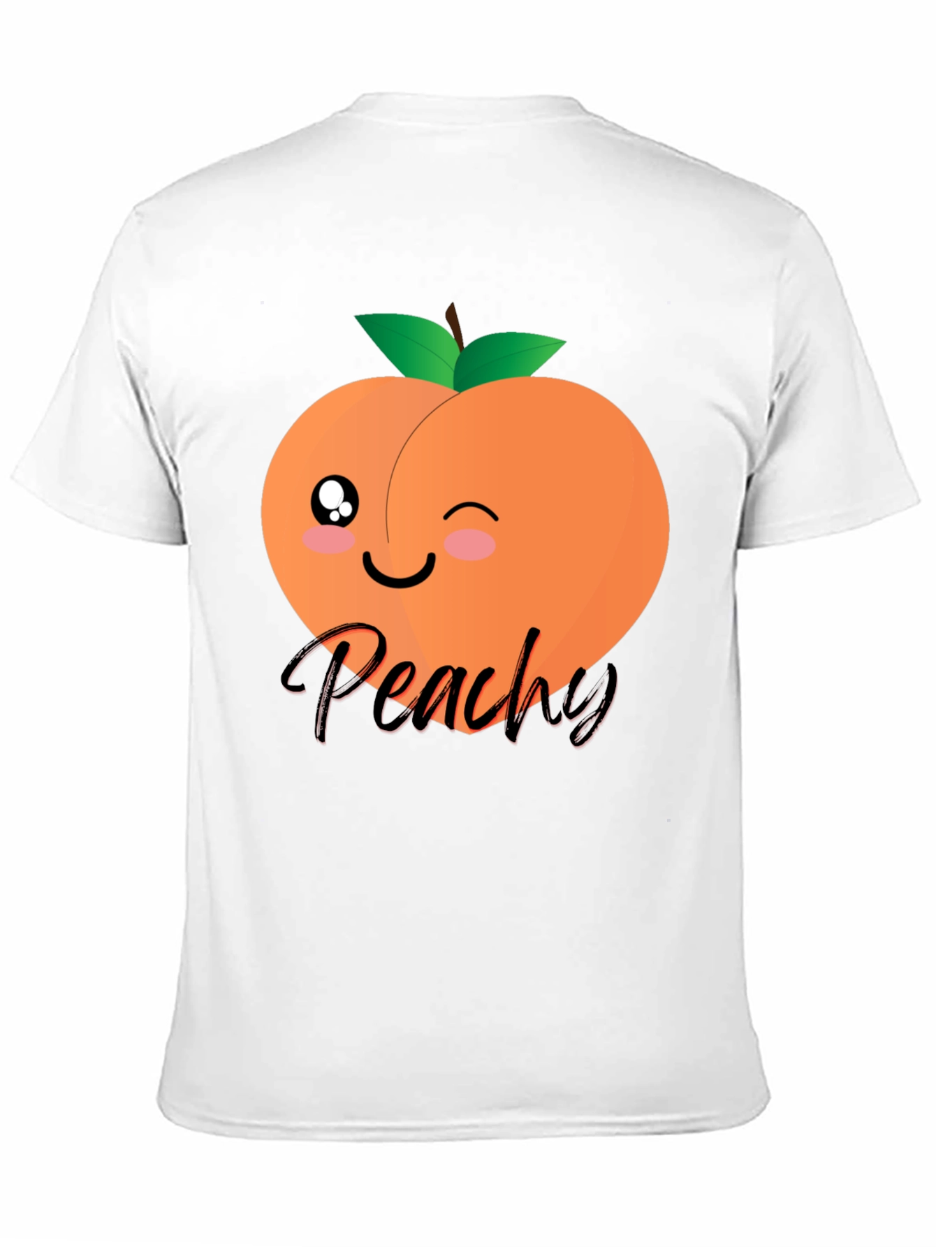 Black Cute Peachy Graphic T-Shirt - Unisex Black Tee view 11
