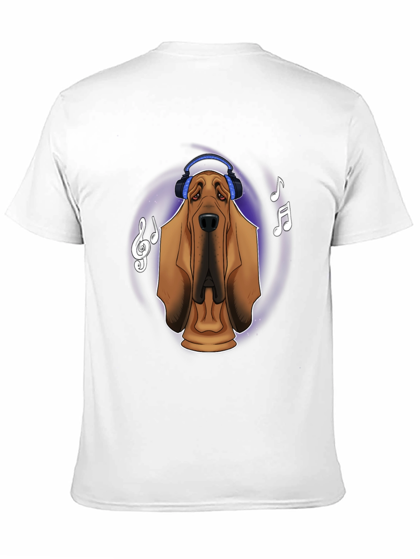 Black Dog with Headphones Graphic T-Shirt view 11