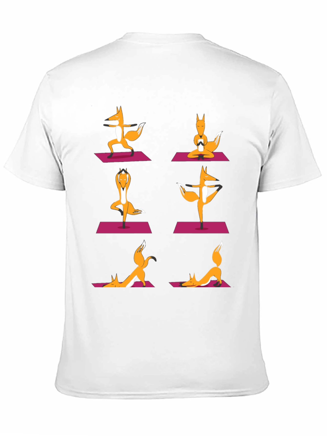 Black Yoga Foxes Graphic T-Shirt - Men's Black Tee view 11