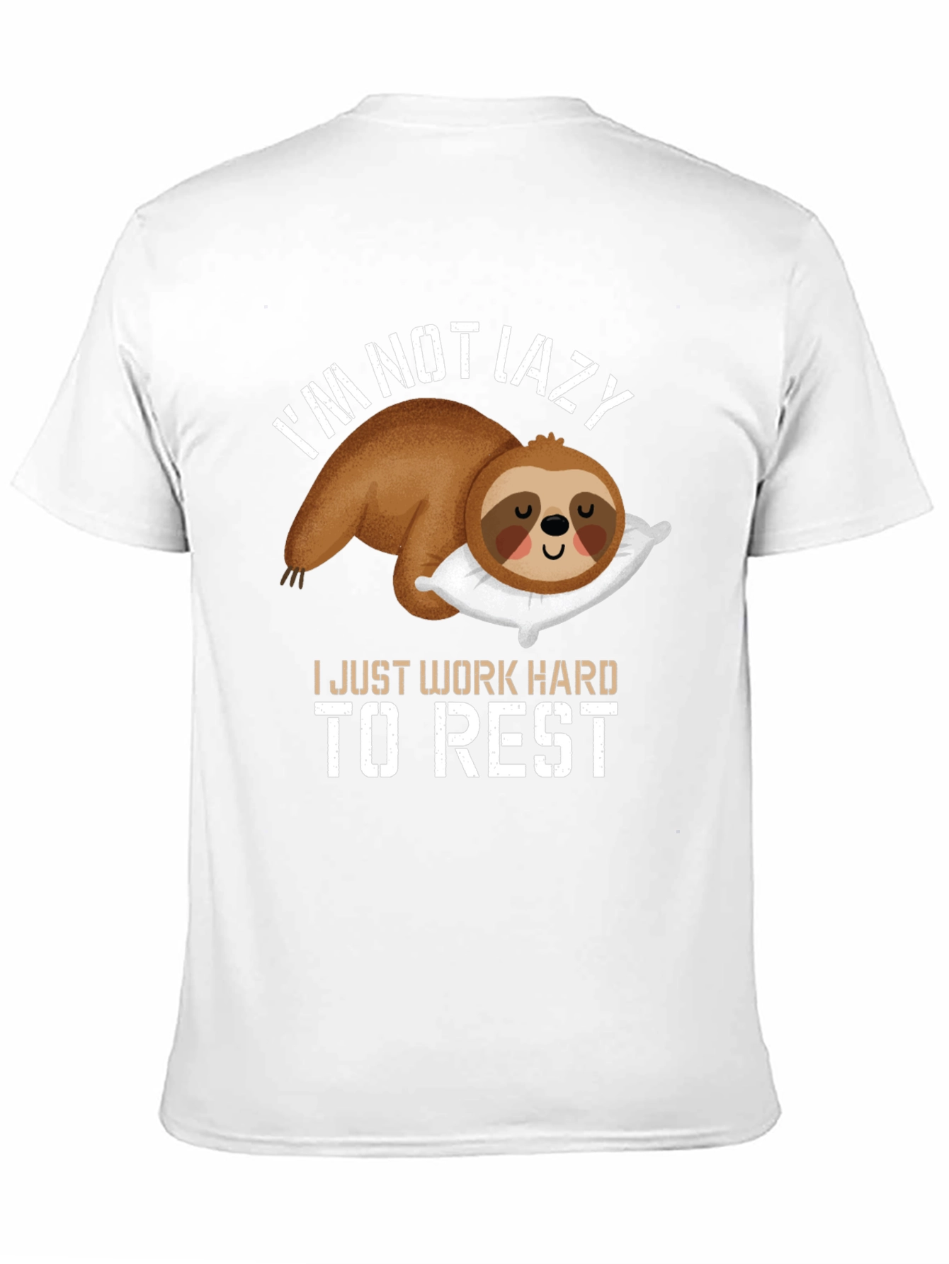 Black Funny Sloth T-Shirt - I Work Hard To Rest view 11