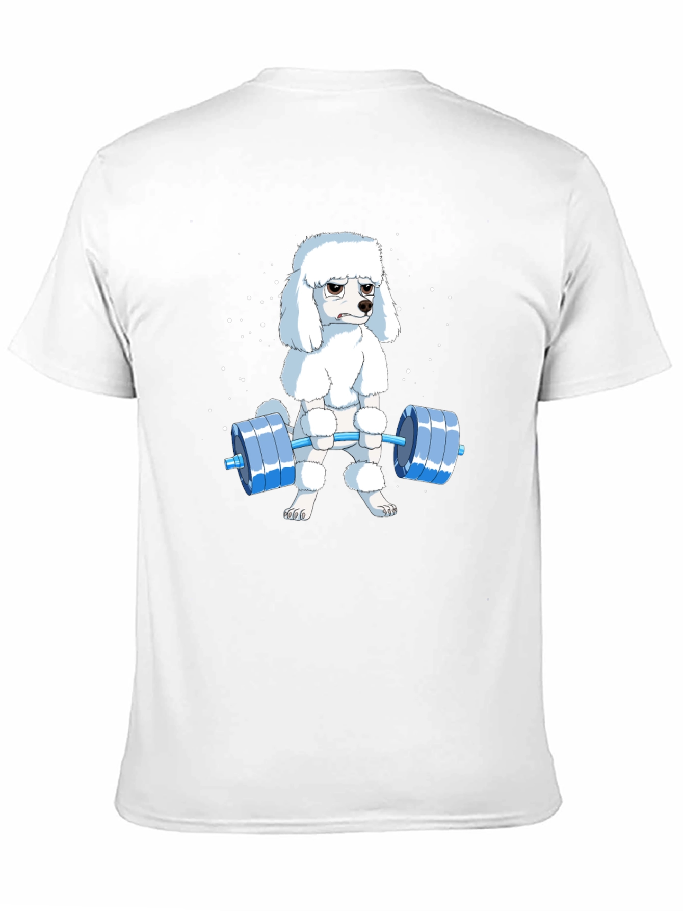 Black Poodle Lifting Weights Graphic T-Shirt - Black view 11