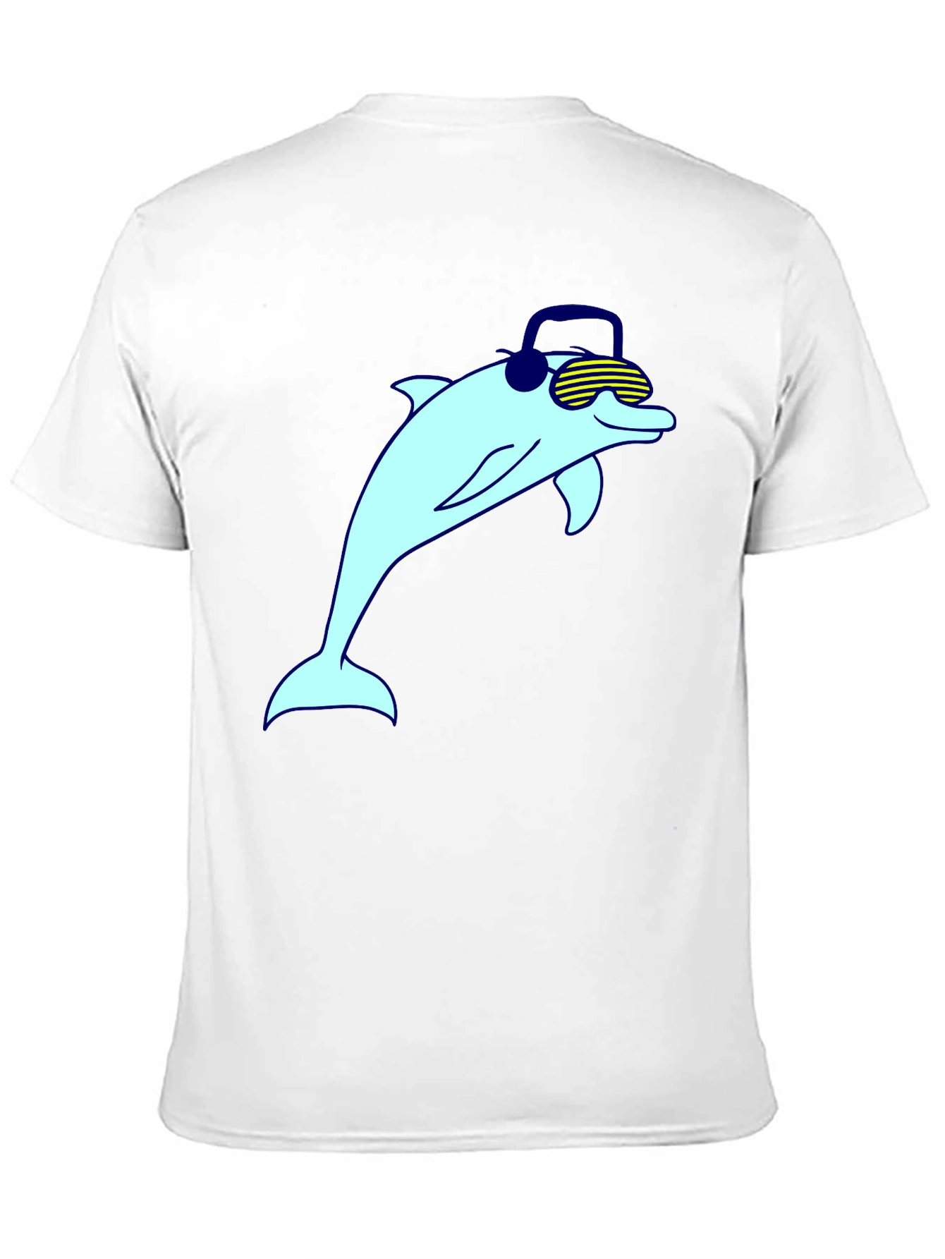 Black Cool Dolphin Graphic Tee - Black Cotton Blend view 11