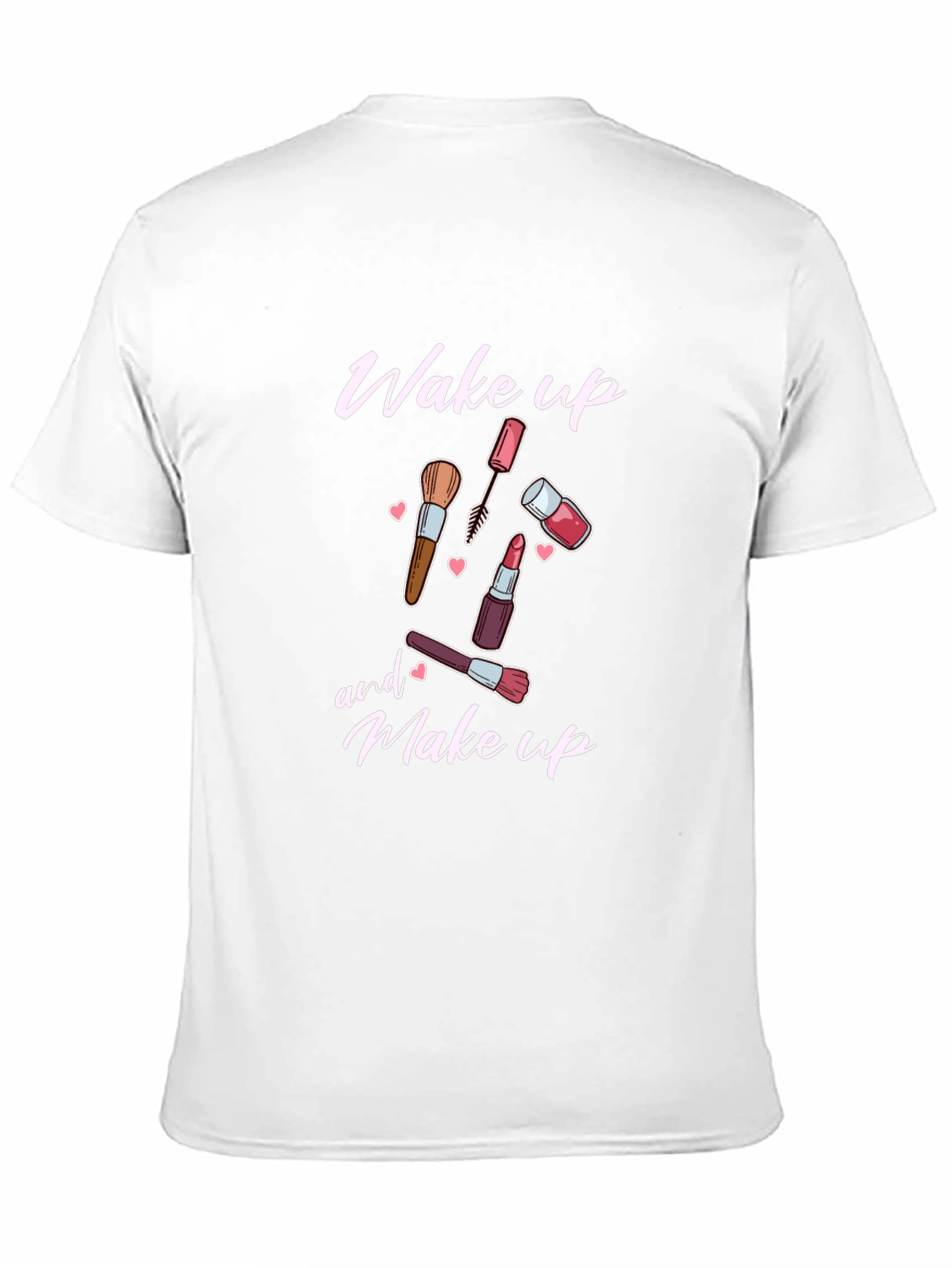 Black Wake Up and Make Up Graphic Tee view 11