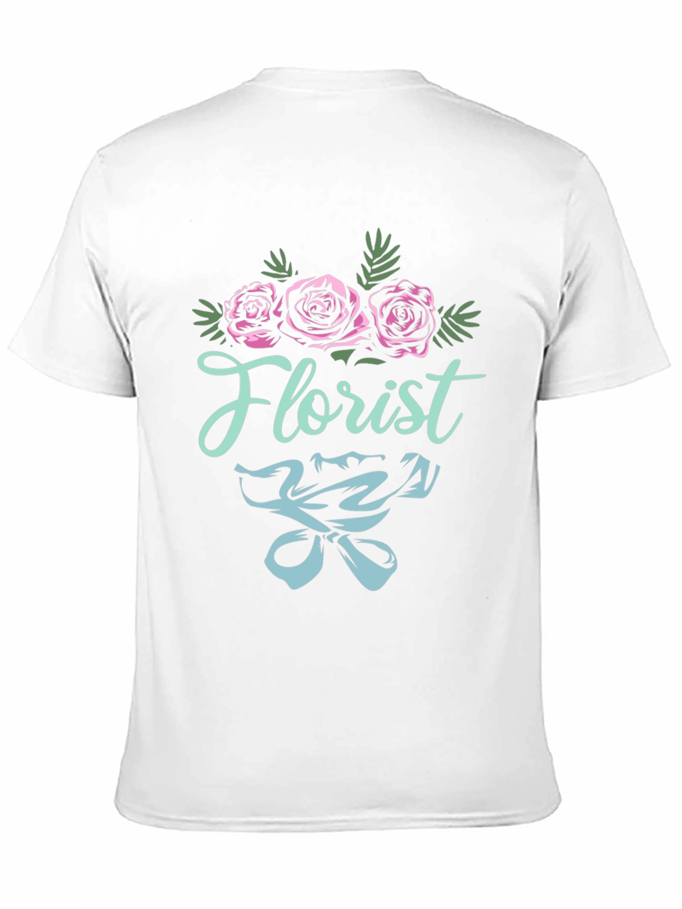 Black Florist T-Shirt - Floral Design Black Tee view 11