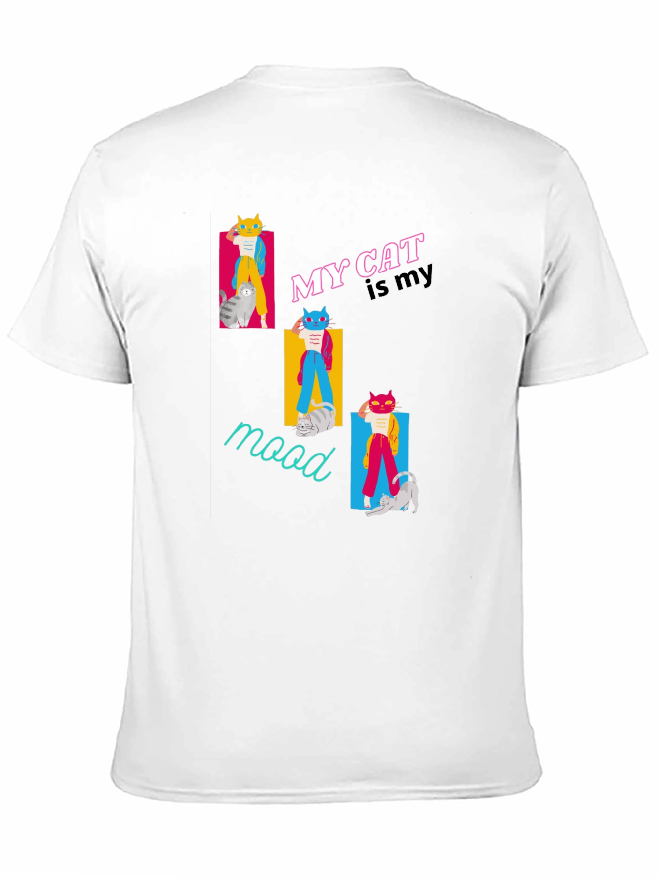 Black My Cat Is My Mood Black T-Shirt view 11