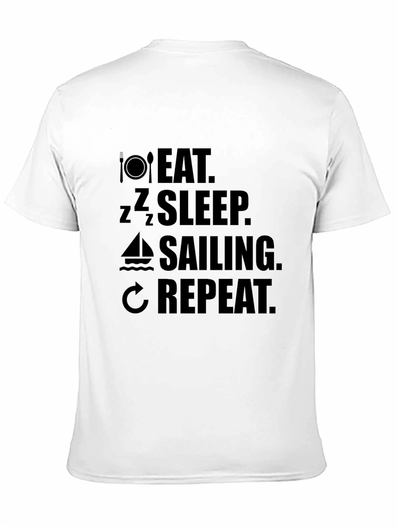 Black Eat Sleep Sailing Repeat T-Shirt view 11