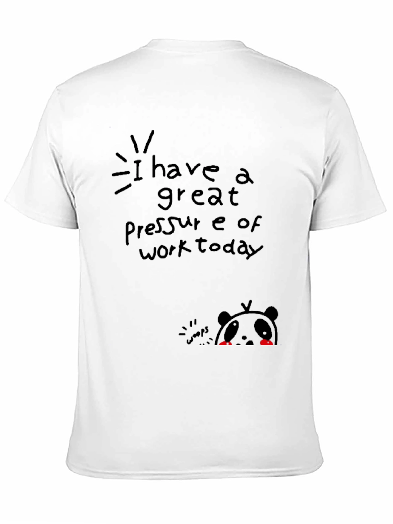 Black Funny Panda Graphic Tee - 'Pressure of Work Today' Black T-Shirt view 11
