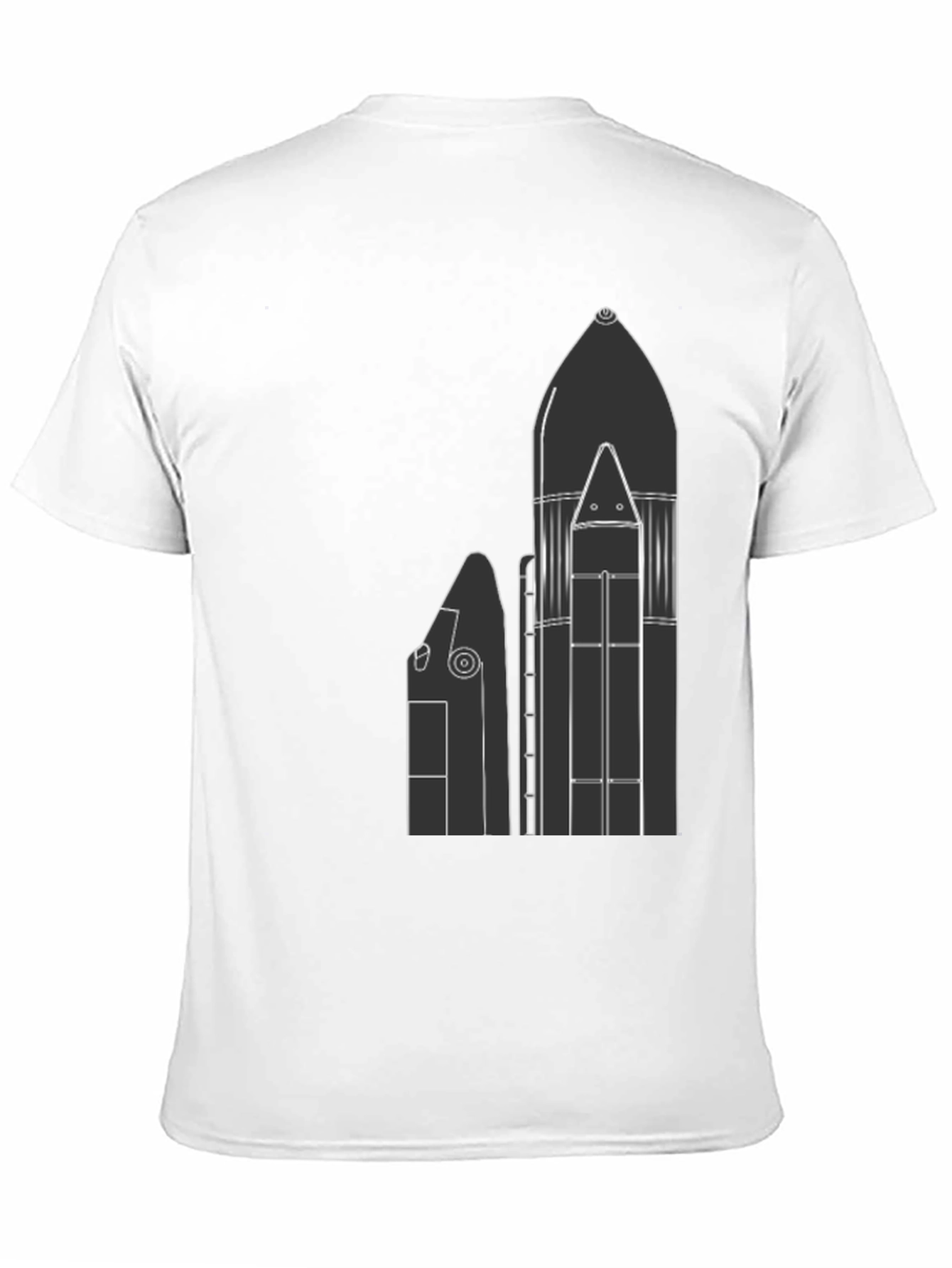 Black Space Shuttle T-Shirt - Black, Graphic Print view 11