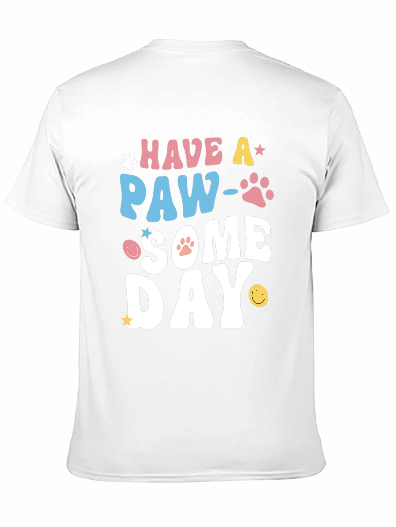 Black Paw-Some Day Graphic Tee - Novelty Print T-Shirt view 11