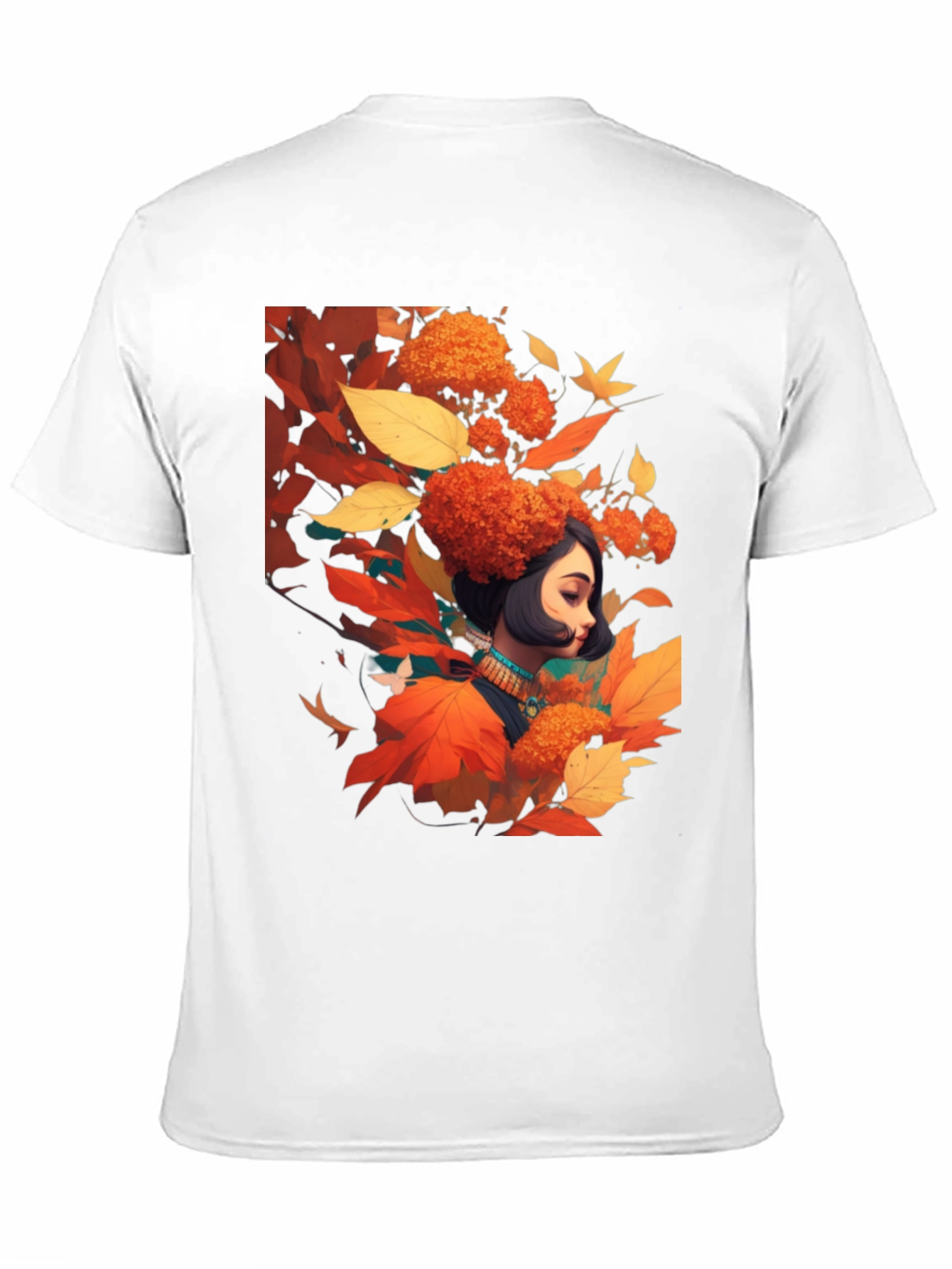 Black Autumnal Woman Graphic Black Tee view 11