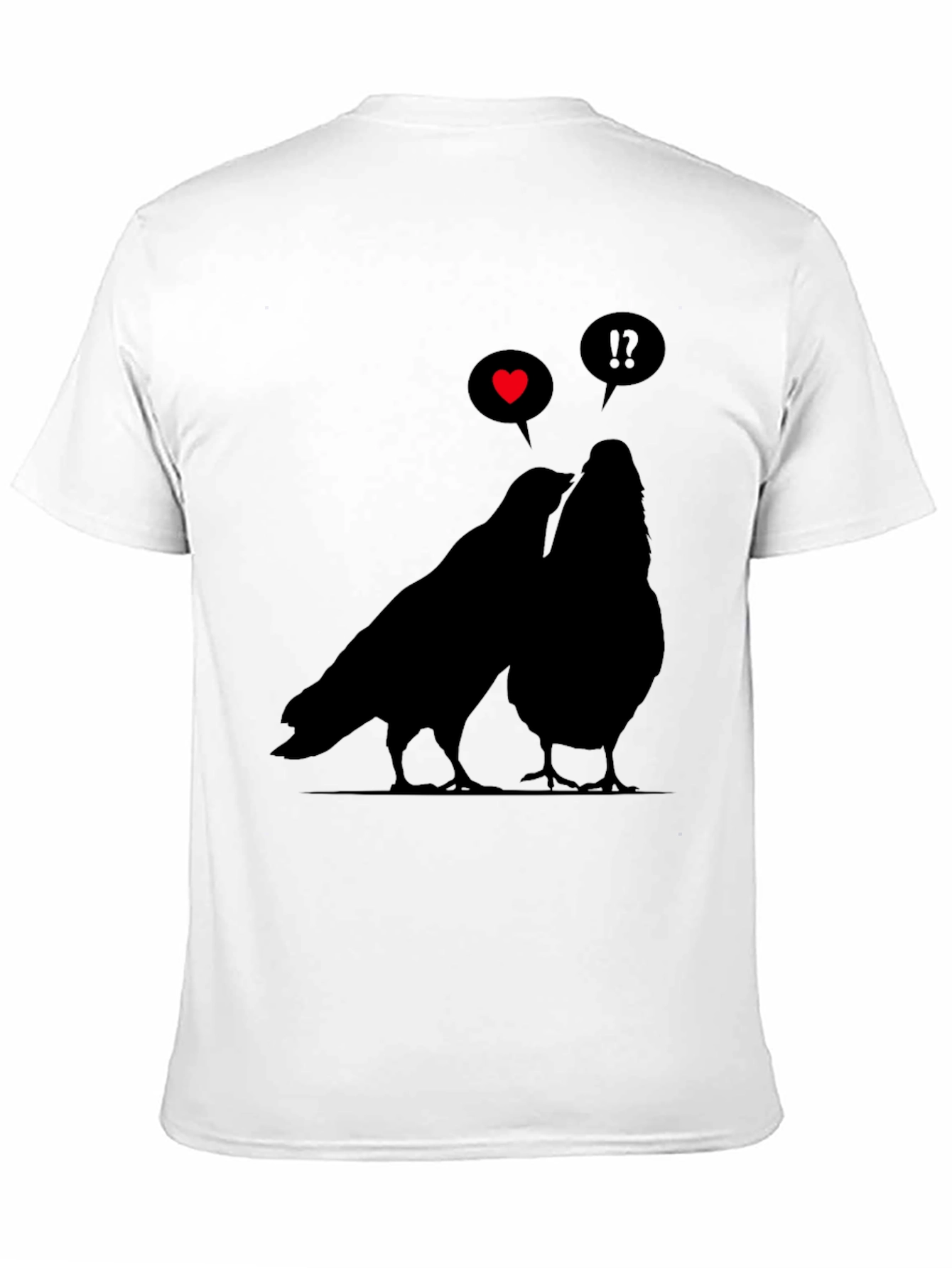 Black Romantic Birds Graphic Tee - Soft Black Cotton view 11