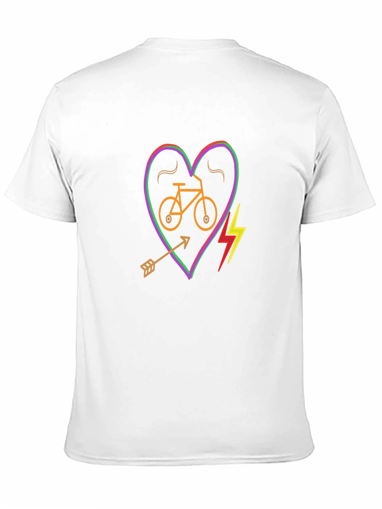 Black Heart Bike Graphic Tee - Black Cotton Shirt view 11