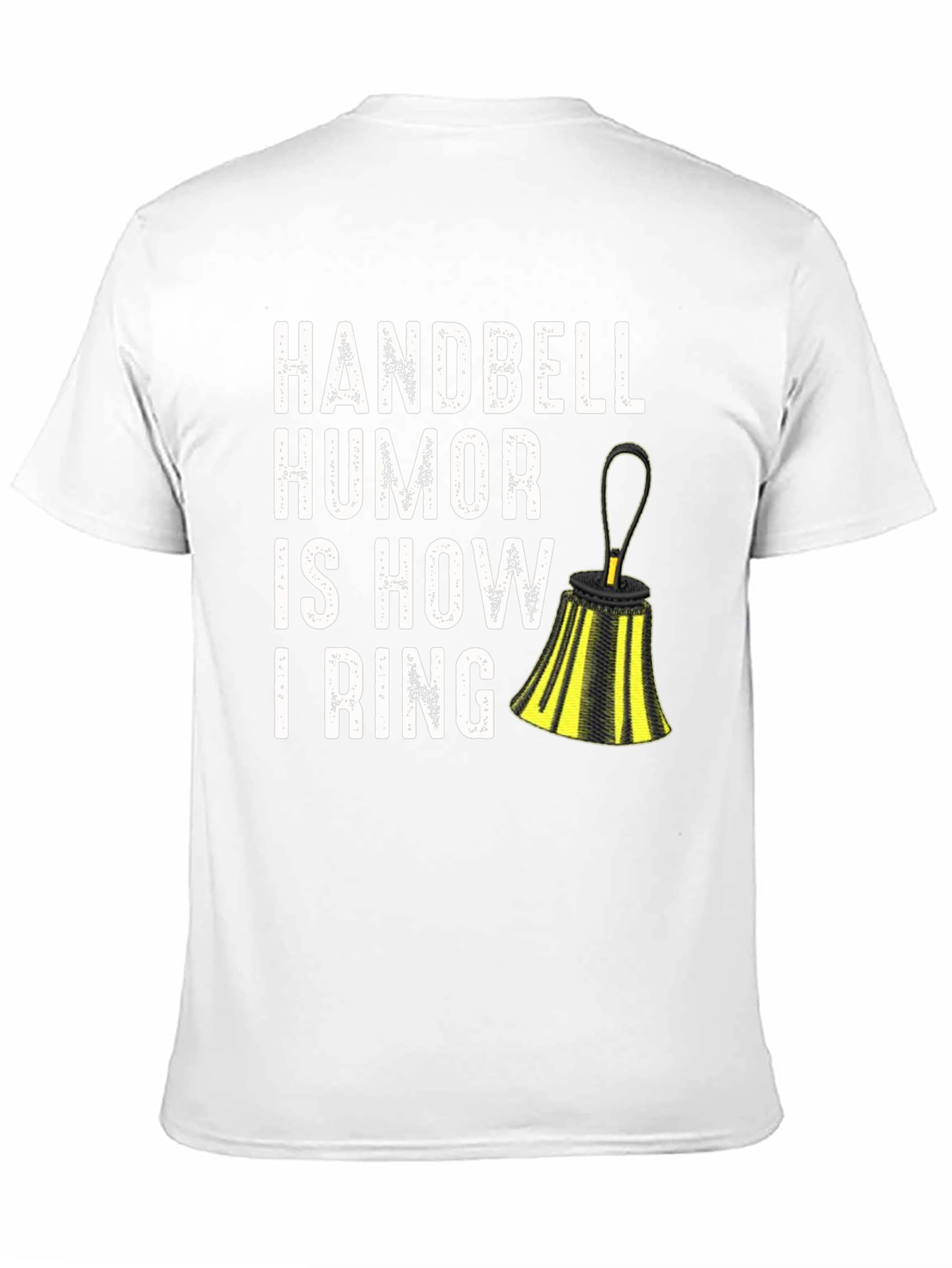 Black Handbell Humor T-Shirt - 'I Ring' Design view 11