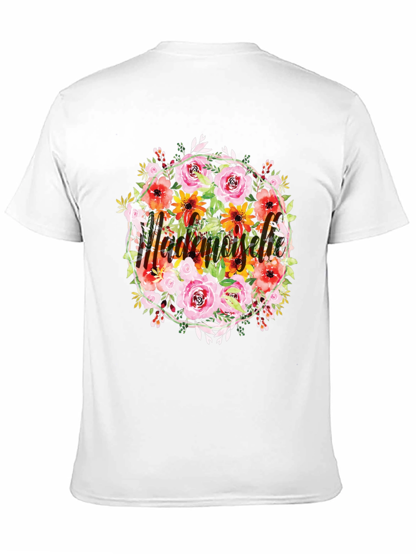 Black Floral Mademoiselle T-Shirt - Stylish Black Tee view 11