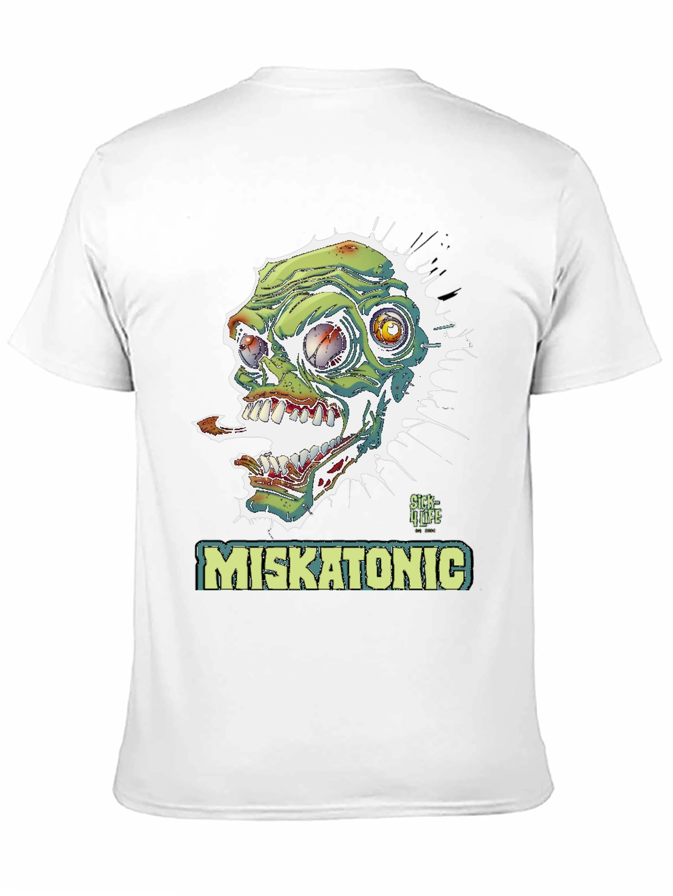 Black Miskatonic Zombie Graphic T-Shirt - Horror Style view 11