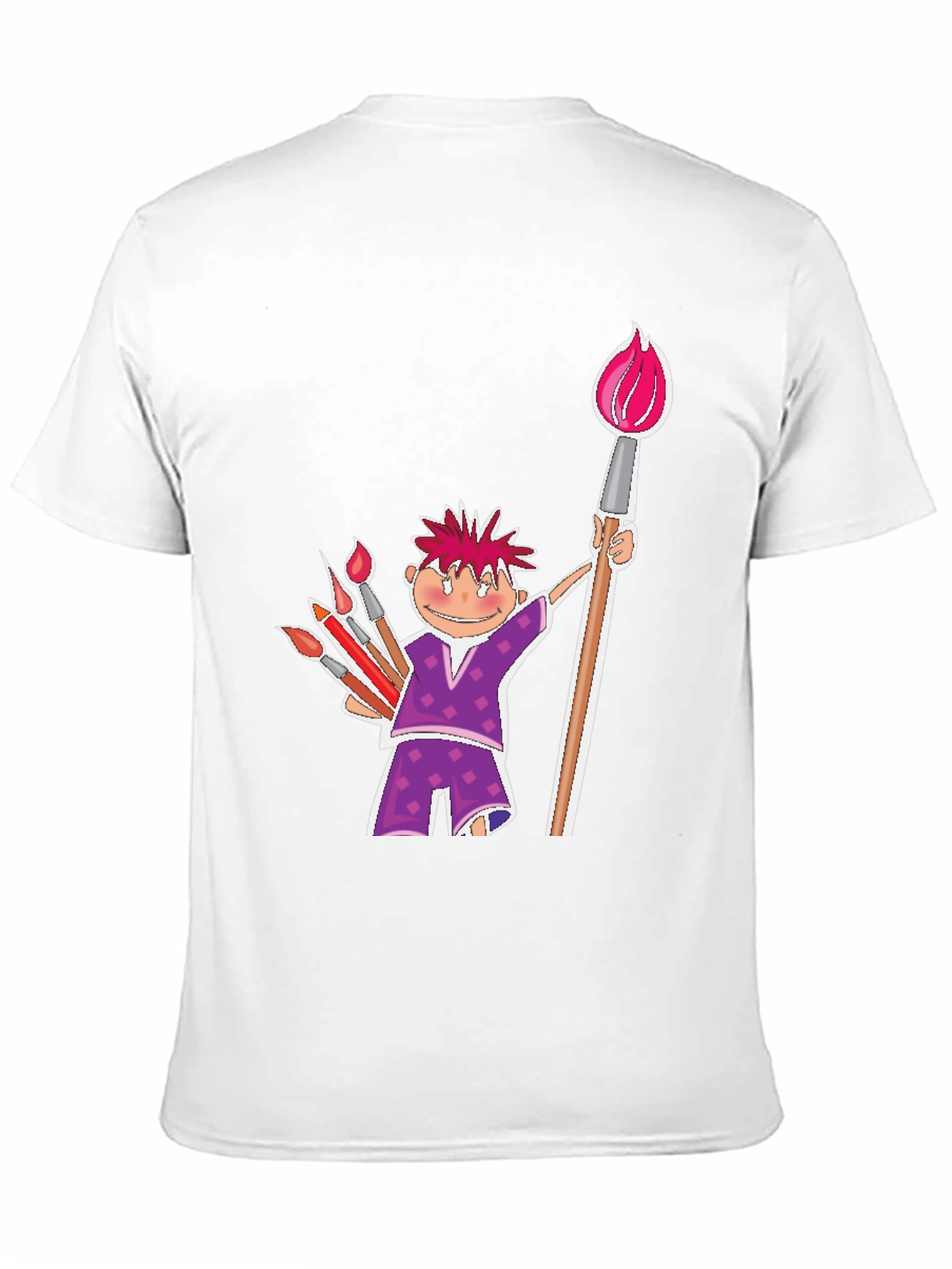 Black Cartoon Artist Black Cotton T-Shirt view 11