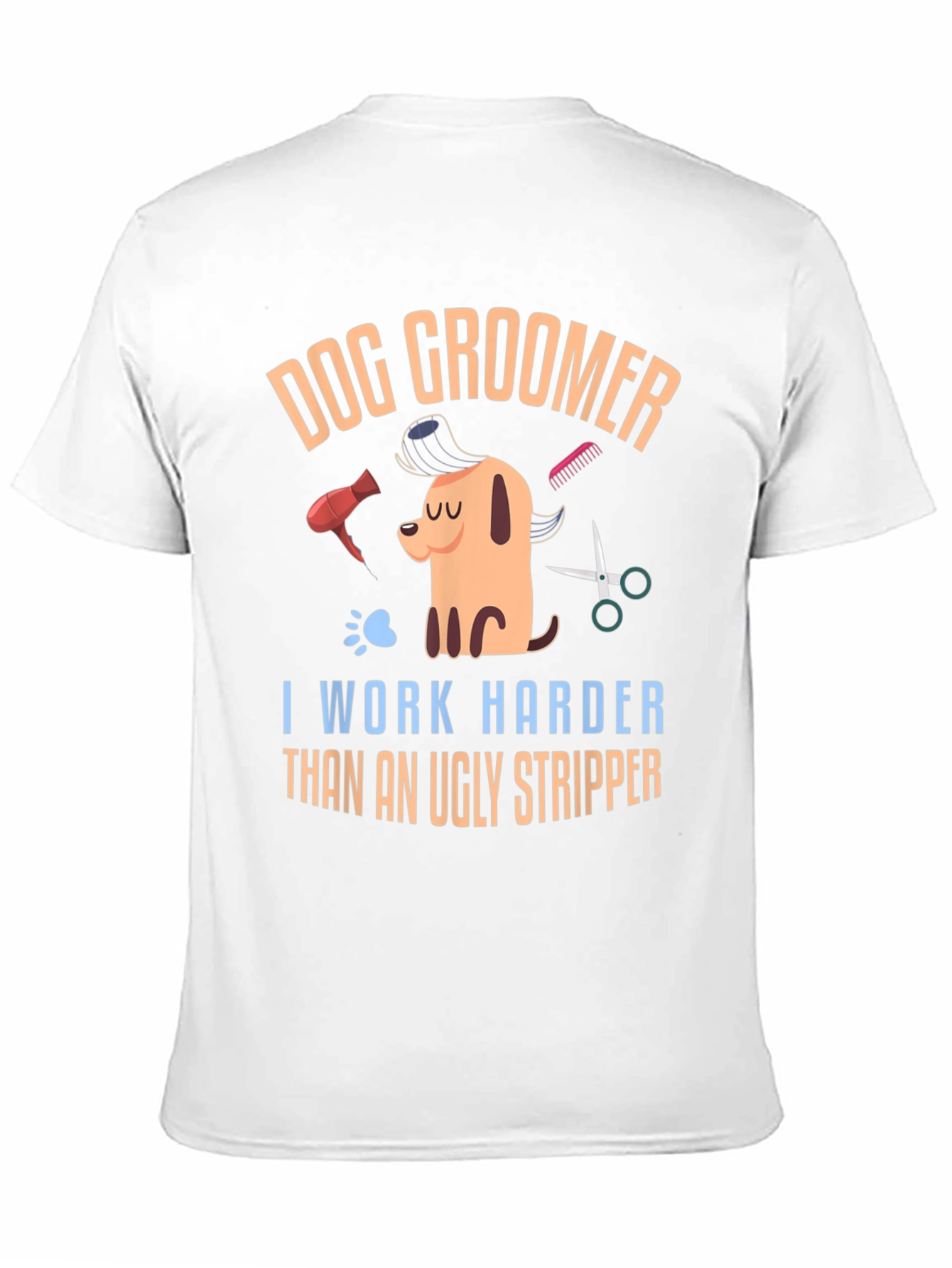 Black Dog Groomer Funny Graphic T-Shirt view 11