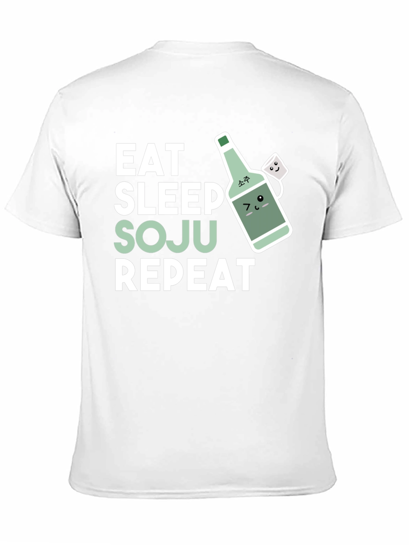 Black Eat Sleep Soju Repeat T-Shirt - Funny Korean Drinking Tee view 11
